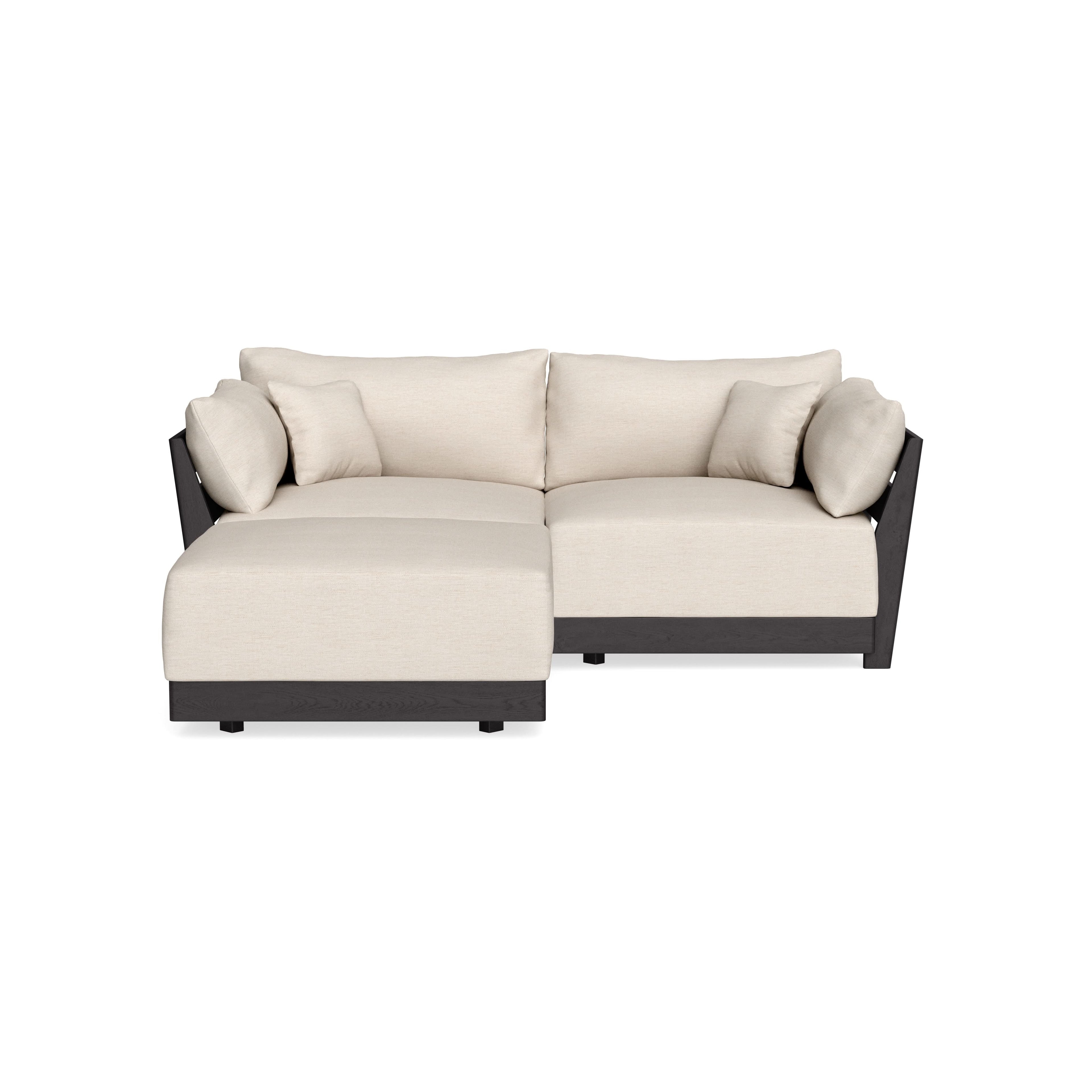 Modular Bondi Black 2-Seater Sectional in Seashell | Classic Blend