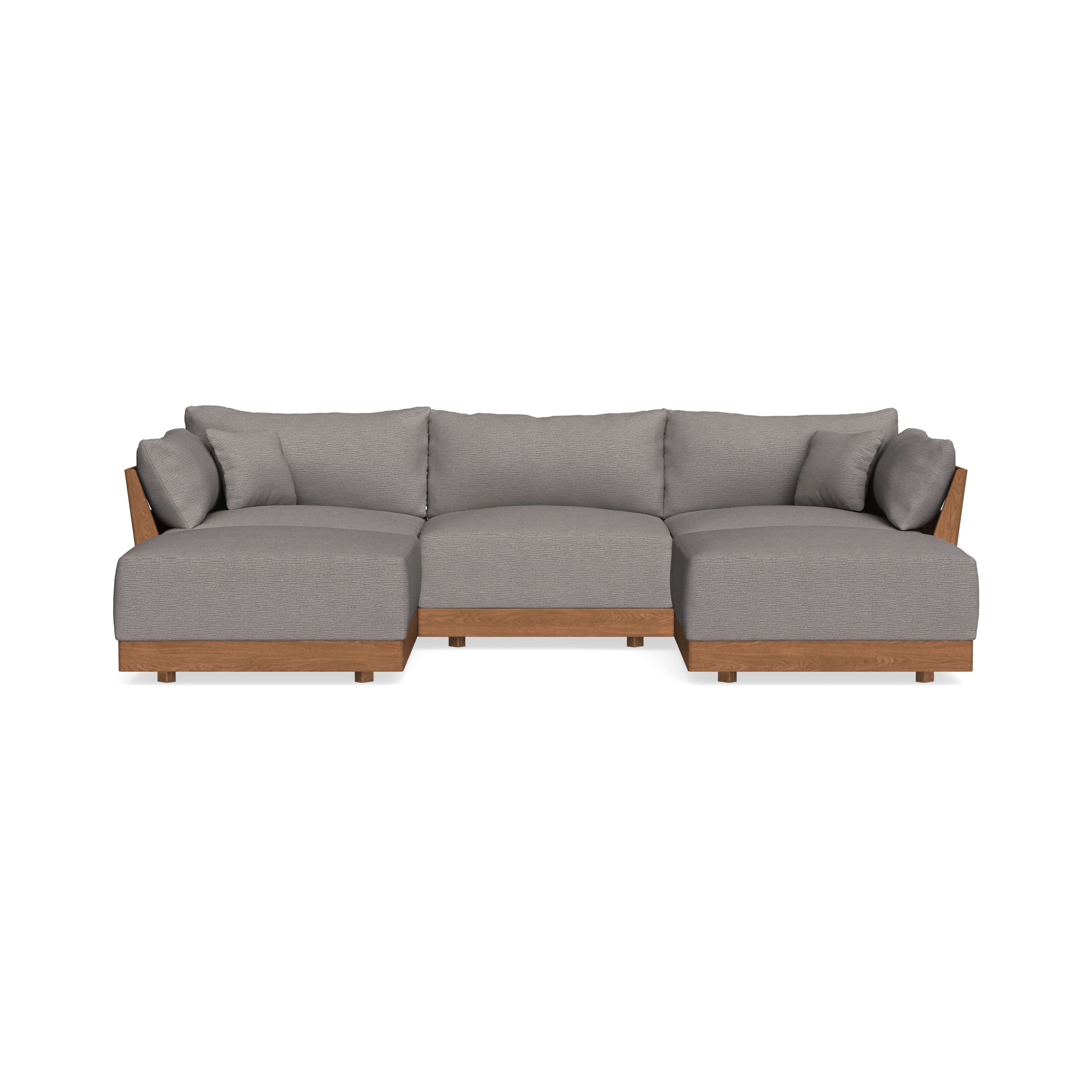 Modular Bondi Espresso 3-Seater U-Sectional in Cement | Memory Foam Blend