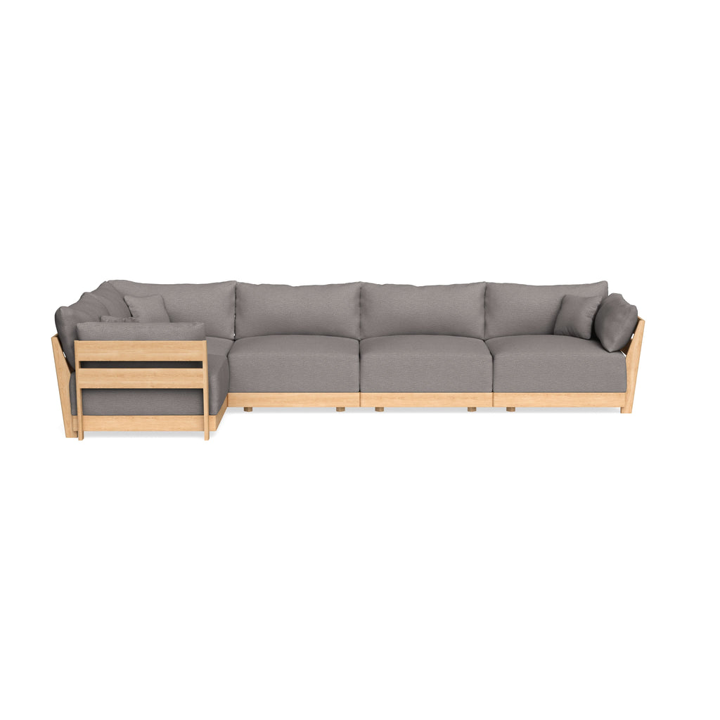 Modular Bondi Latte 5-Seater L-Sectional in Cement | Classic Blend