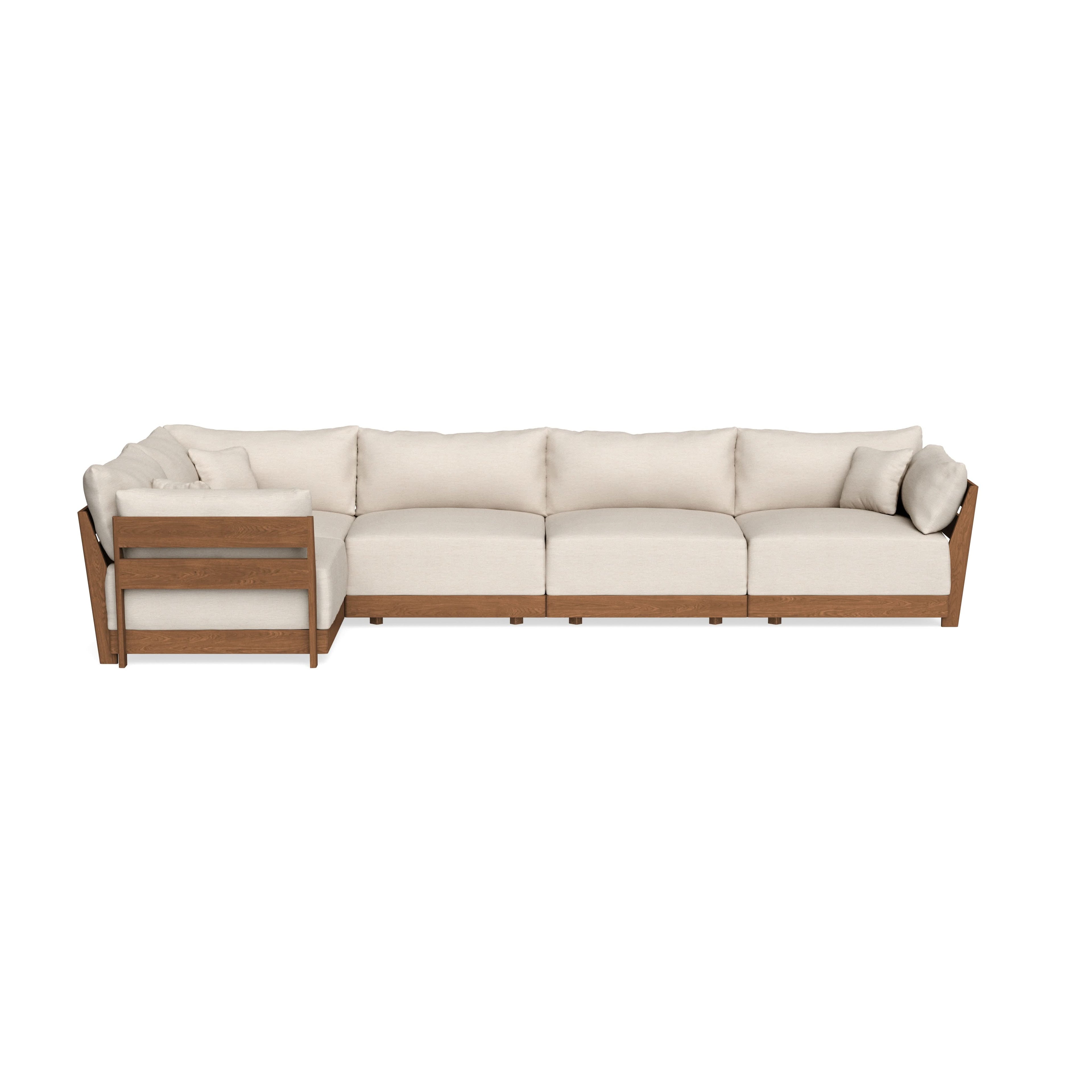Modular Bondi Espresso 5-Seater L-Sectional in Seashell | Classic Blend