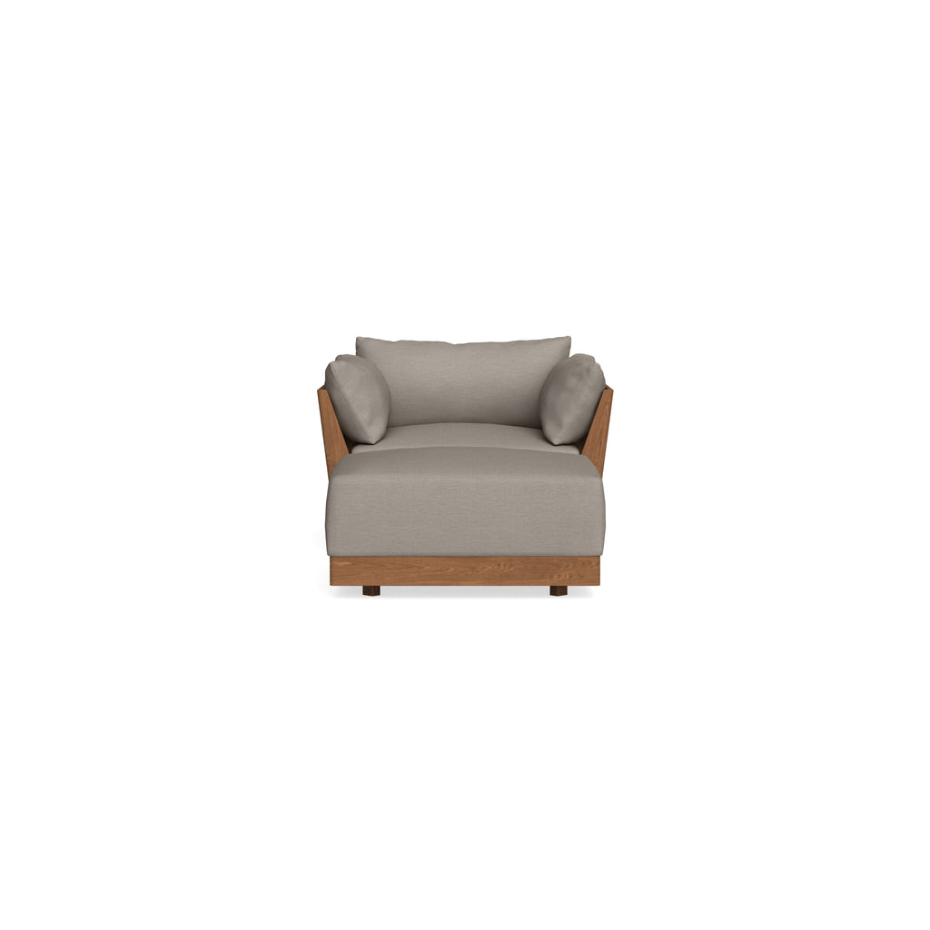 Modular Bondi Espresso Armchair + Ottoman in Cinder Gray | Memory Foam Blend