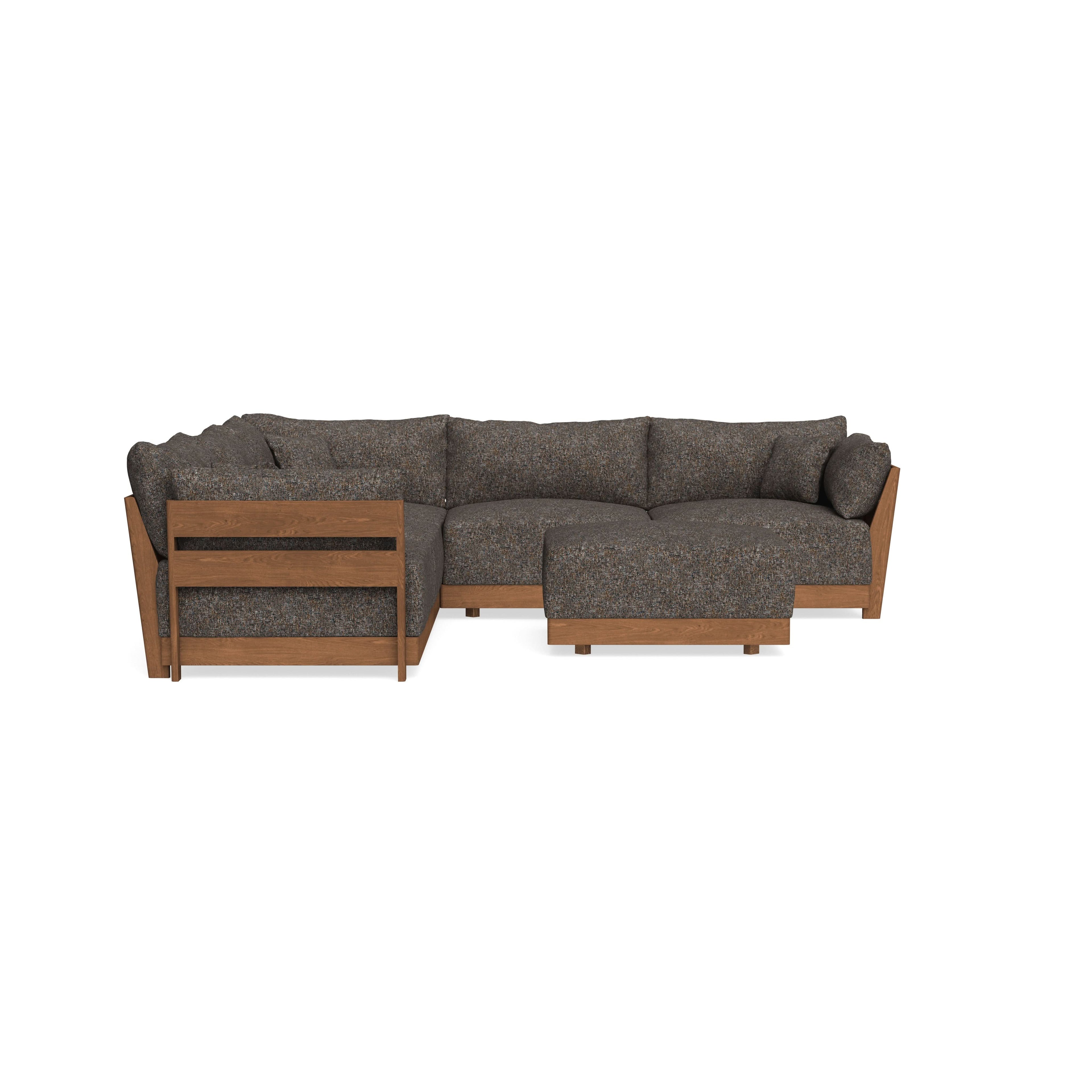 Modular Bondi Espresso 5-Seater Corner Sectional + Ottoman in Eclipse | Classic Blend