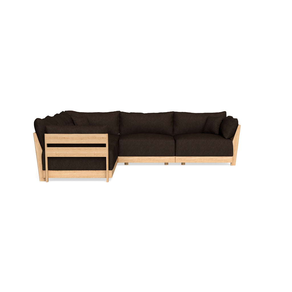 Modular Bondi Latte 5-Seater Corner Sectional in Espresso | Classic Blend
