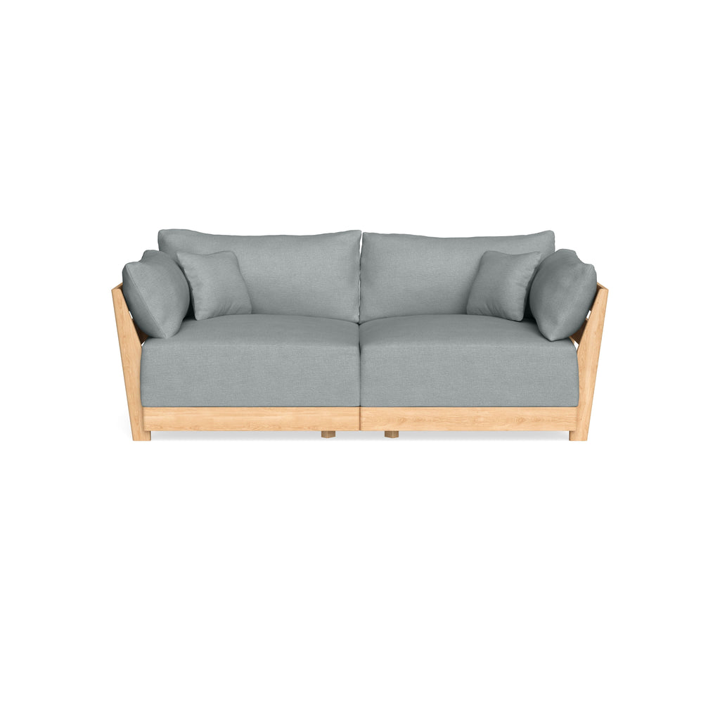 Modular Bondi Latte 2-Seater Sofa in Light Steel | Memory Foam Blend
