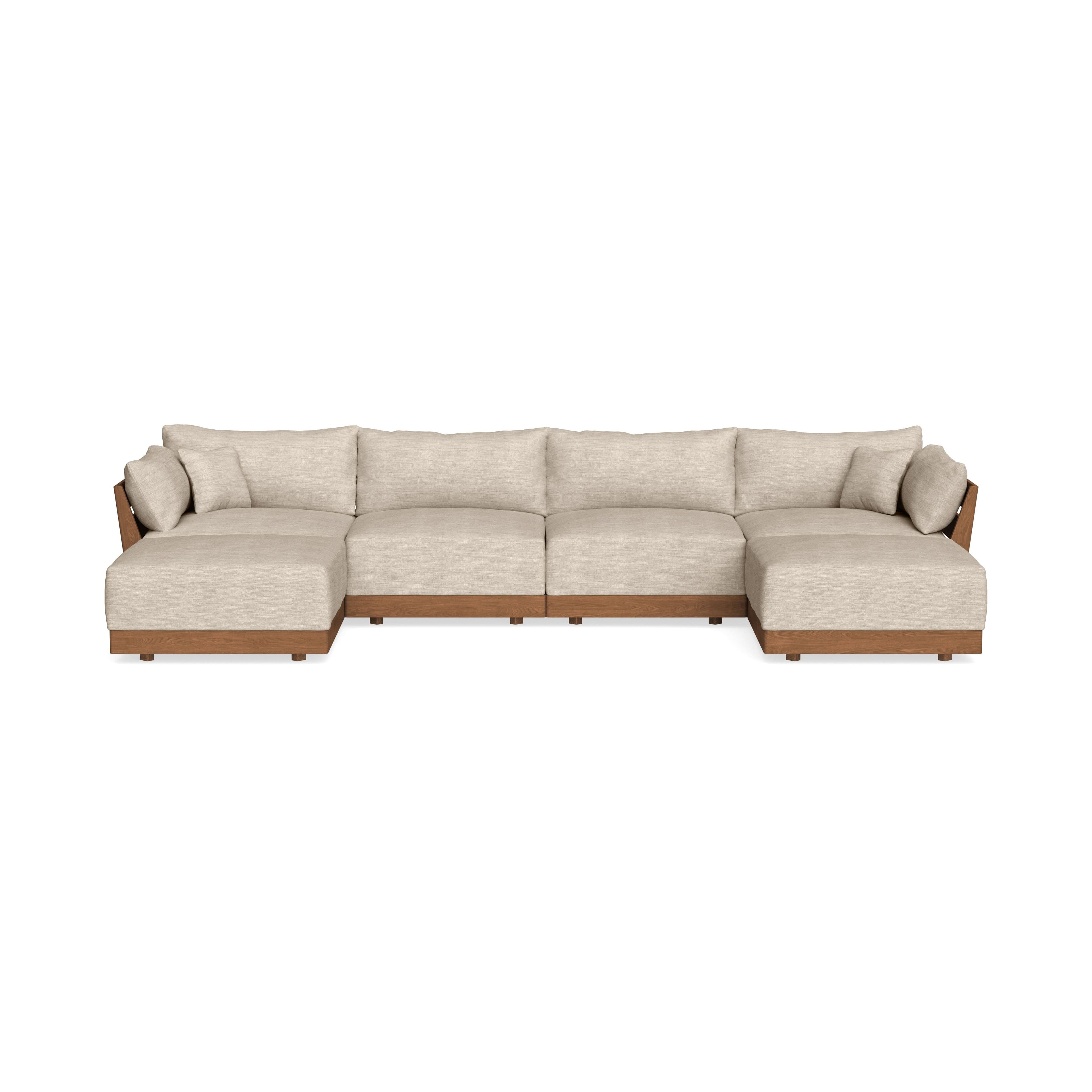 Modular Bondi Espresso 4-Seater U-Sectional in Wheat | Classic Blend