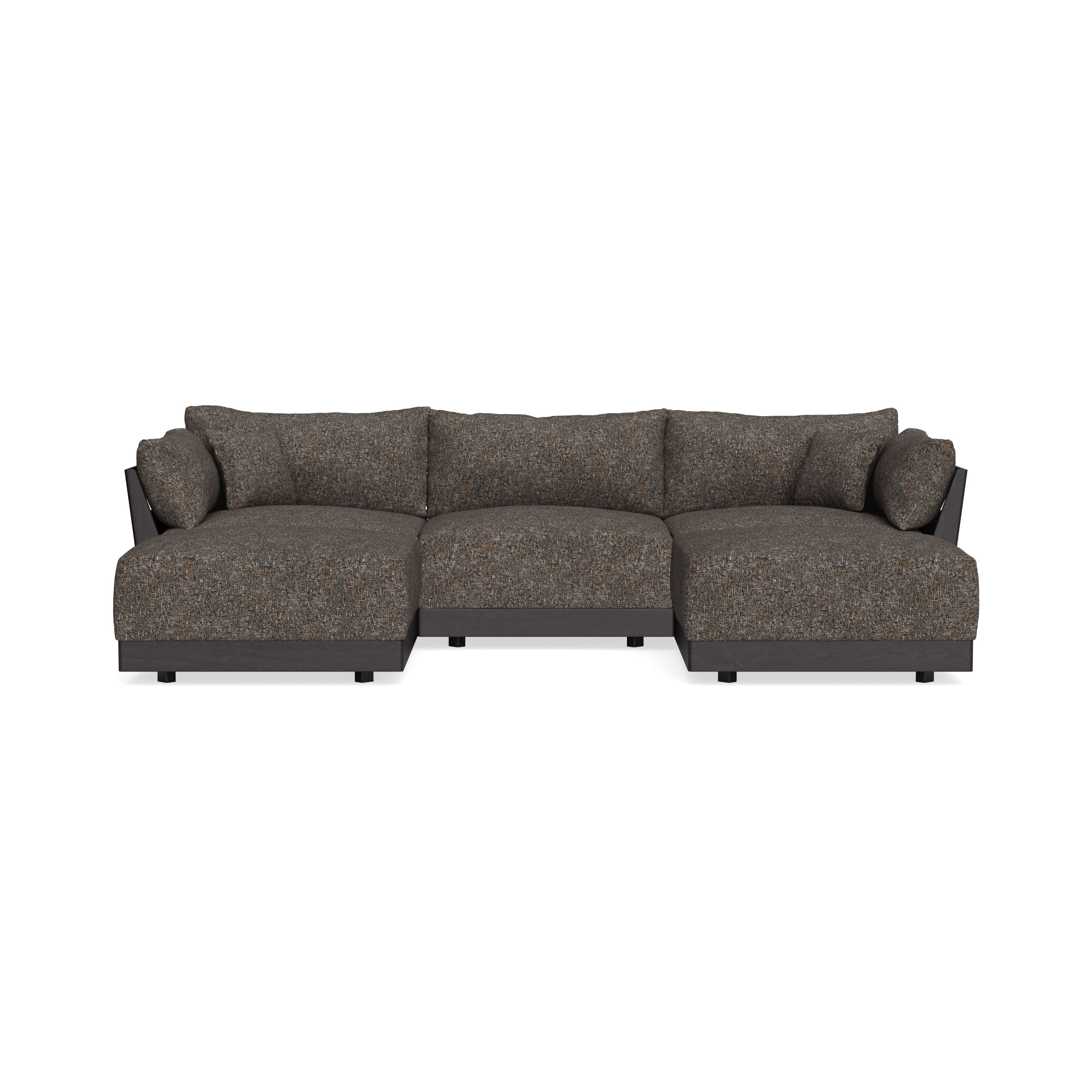 Modular Bondi Black 3-Seater U-Sectional in Eclipse | Memory Foam Blend