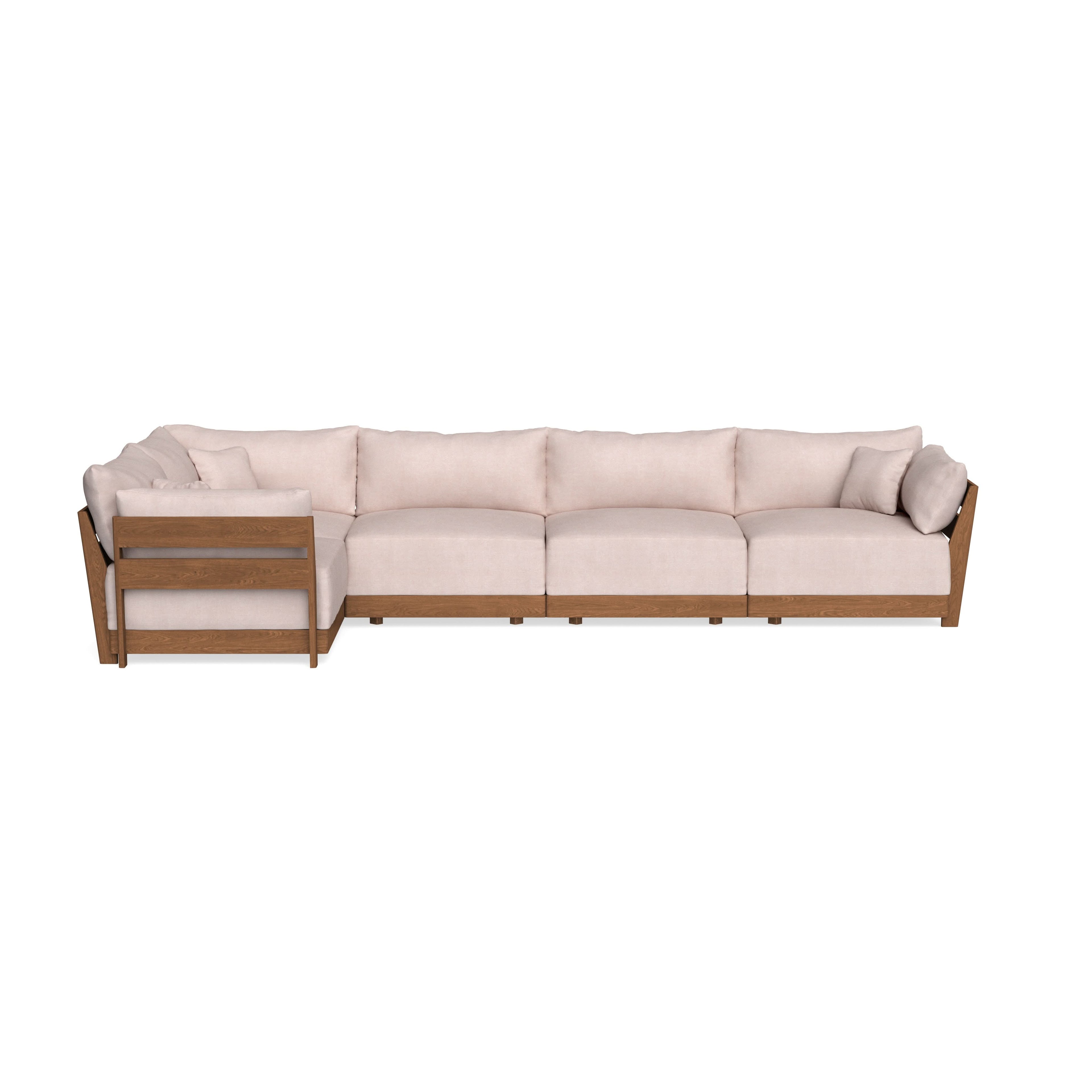 Modular Bondi Espresso 5-Seater L-Sectional in Blush | Classic Blend