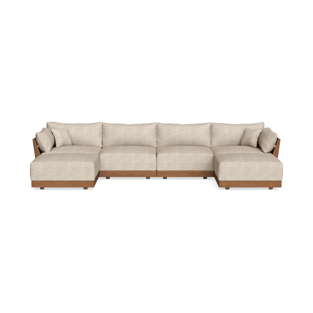 Modular Bondi Espresso 4-Seater U-Sectional in Wheat | Memory Foam Blend