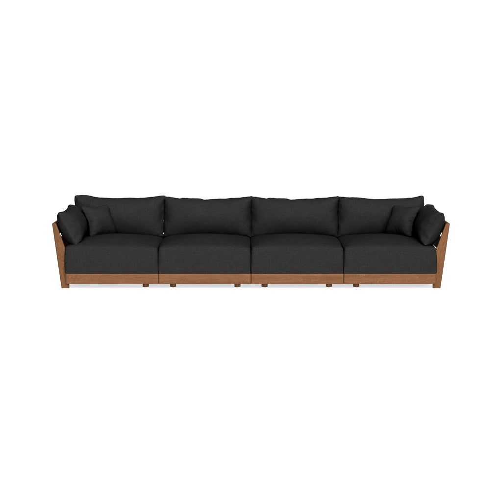Modular Bondi Espresso 4-Seater Sofa in Peppercorn | Memory Foam Blend