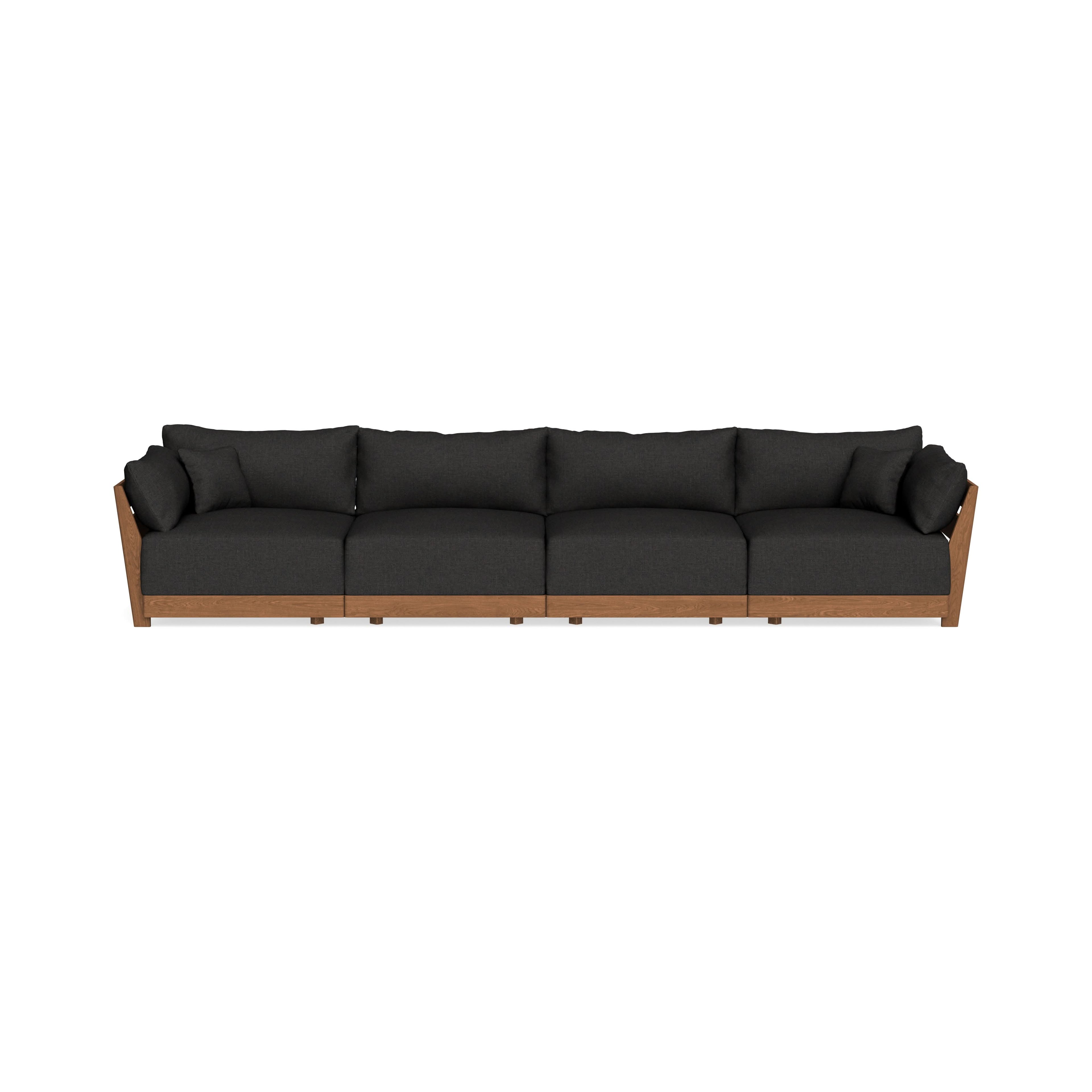 Modular Bondi Espresso 4-Seater Sofa in Peppercorn | Memory Foam Blend