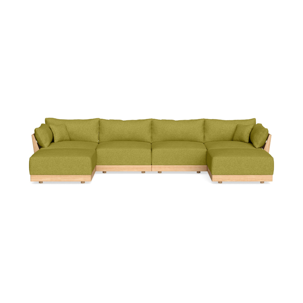 Modular Bondi Latte 4-Seater U-Sectional in Avocado | Memory Foam Blend