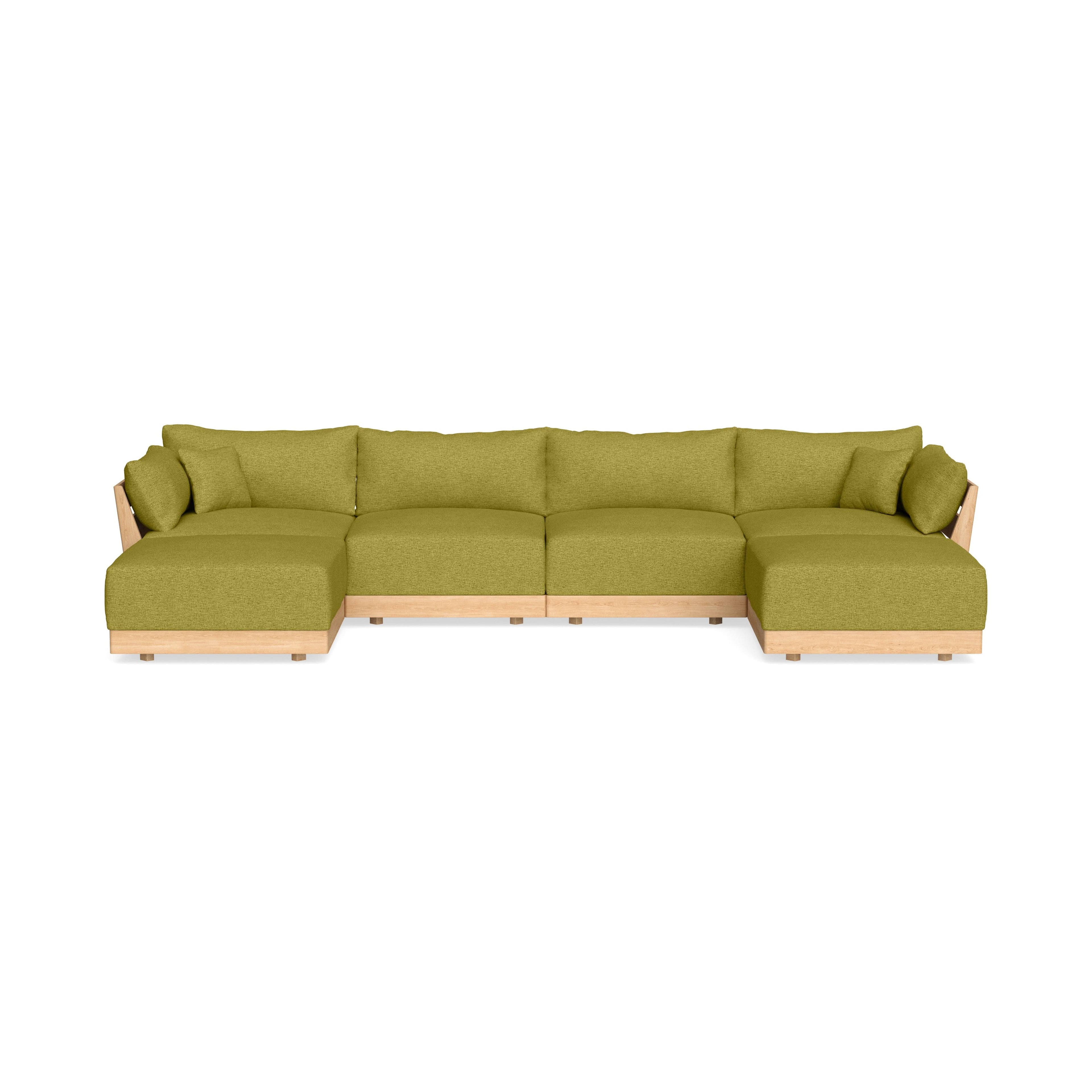 Modular Bondi Latte 4-Seater U-Sectional in Avocado | Memory Foam Blend