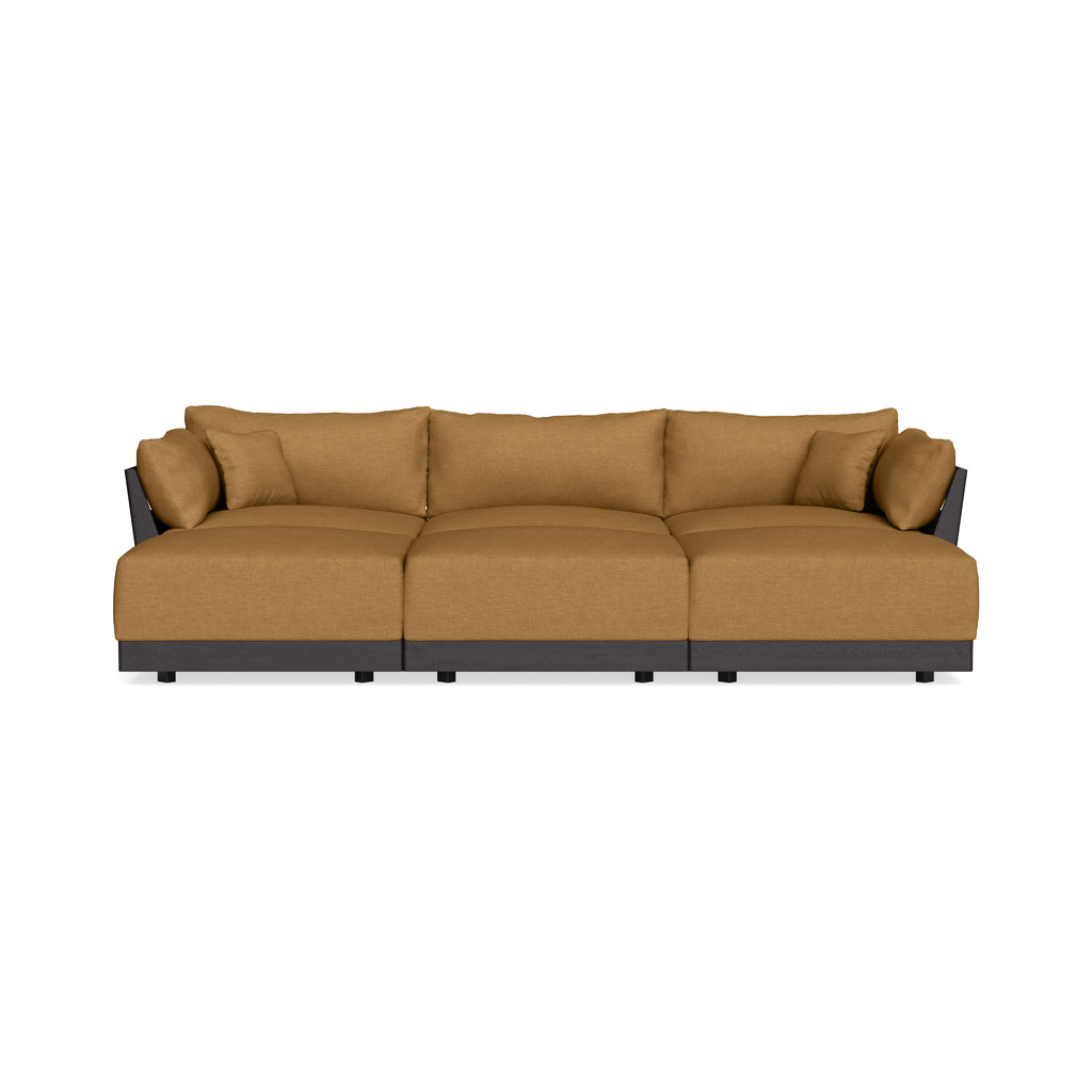 Modular Bondi Black 3-Seater Daybed Sofa Sectional in Dijon | Memory Foam Blend