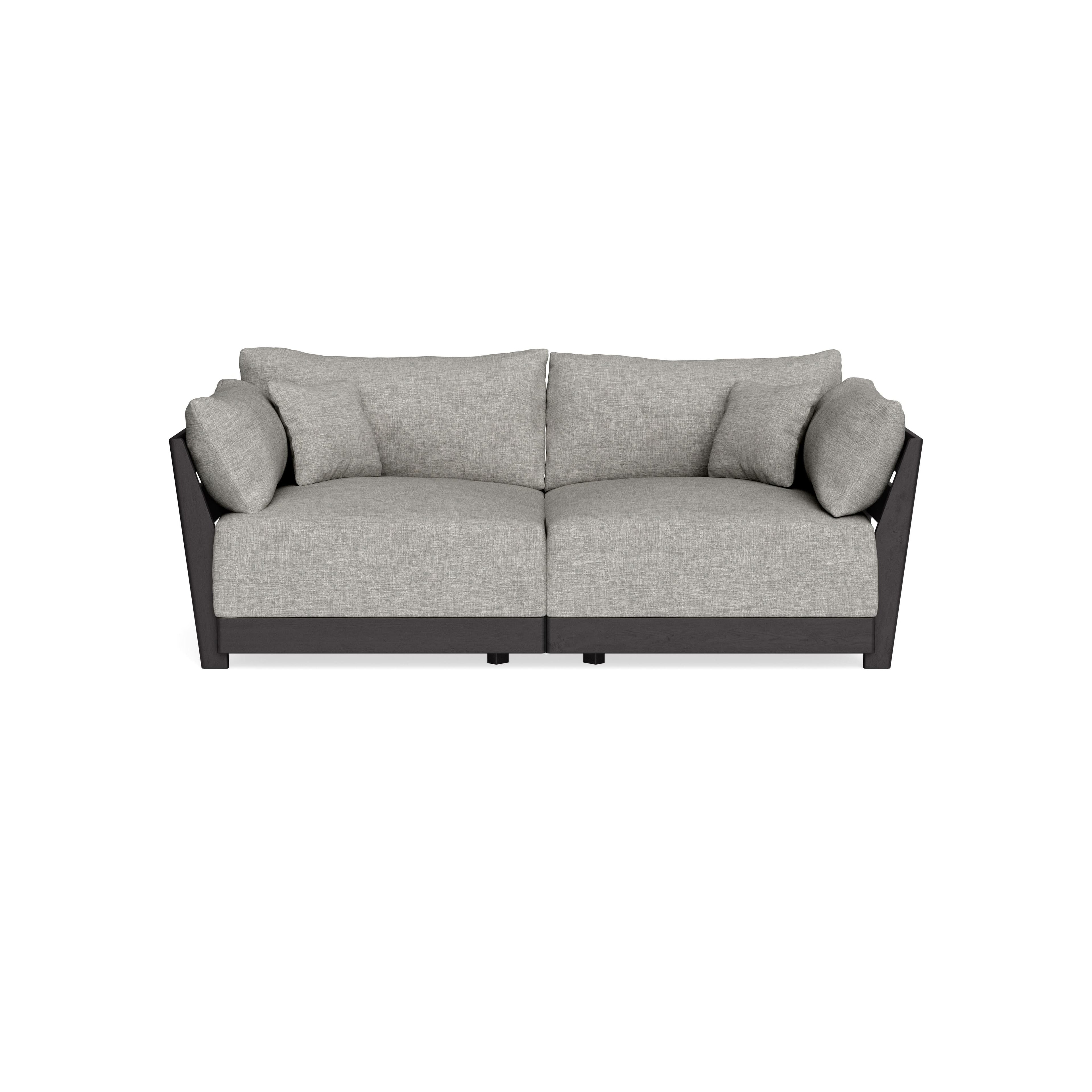 Modular Bondi Black 2-Seater Sofa in Fog | Memory Foam Blend