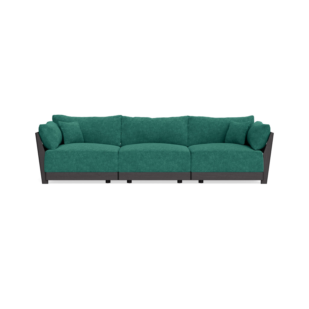 Modular Bondi Black 3-Seater Sofa in Jade Green | Classic Blend