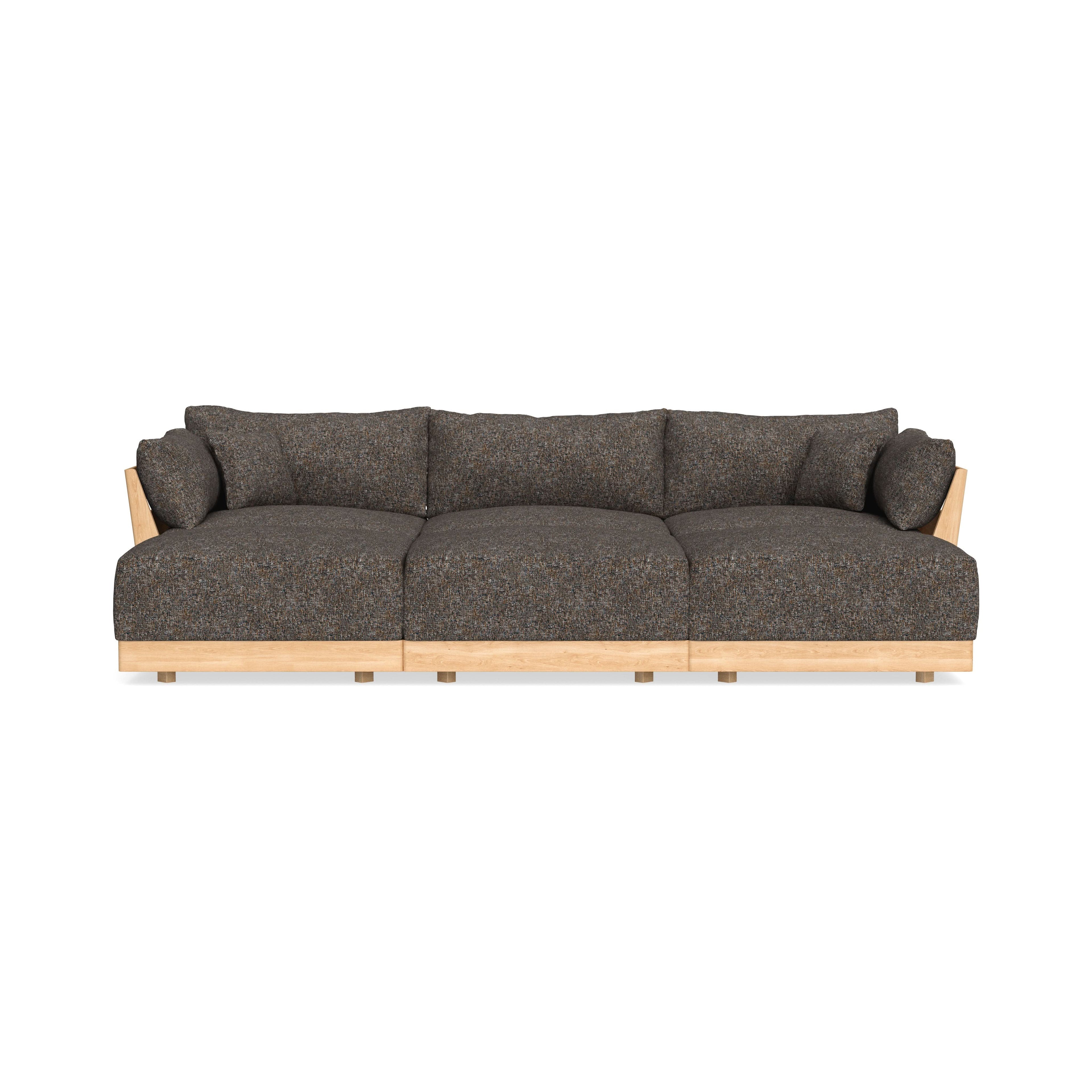 Modular Bondi Latte 3-Seater Daybed Sofa Sectional in Eclipse | Memory Foam Blend