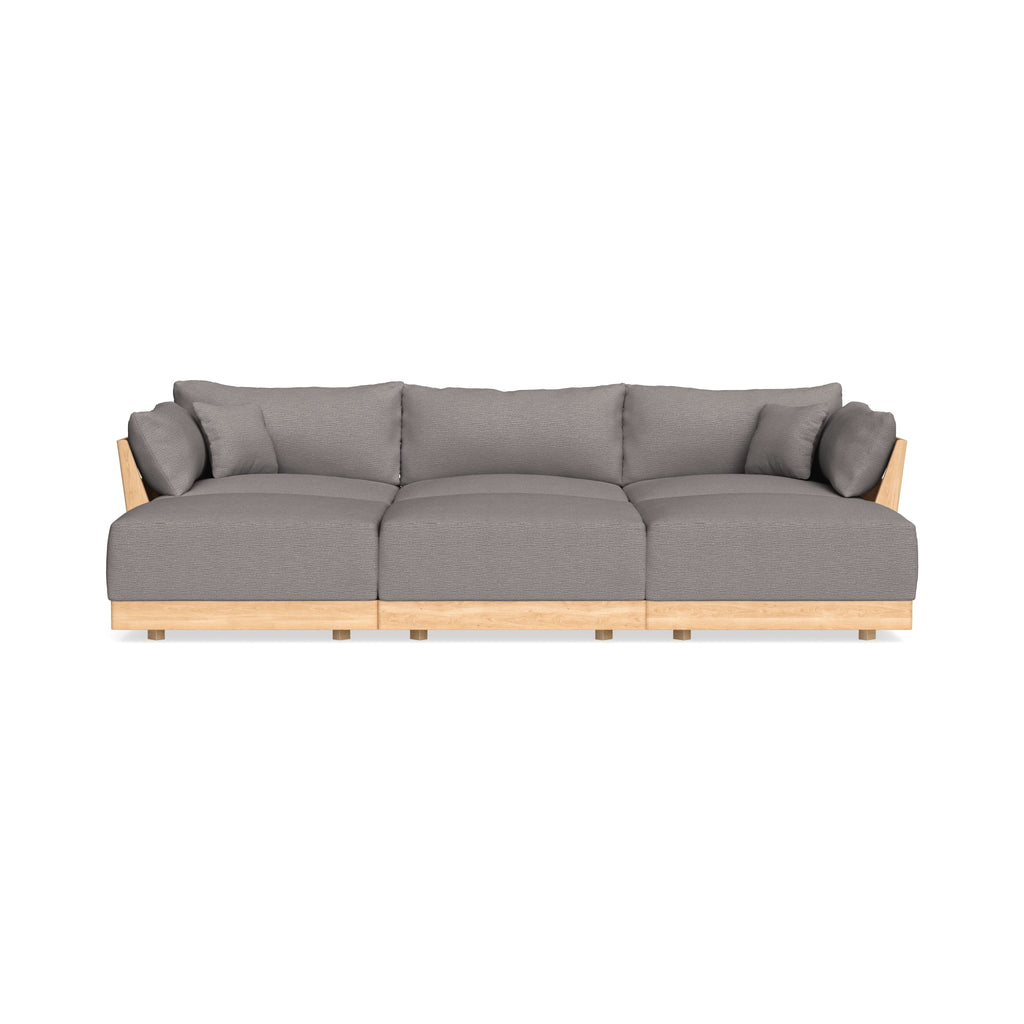 Modular Bondi Latte 3-Seater Daybed Sofa Sectional in Cement | Classic Blend