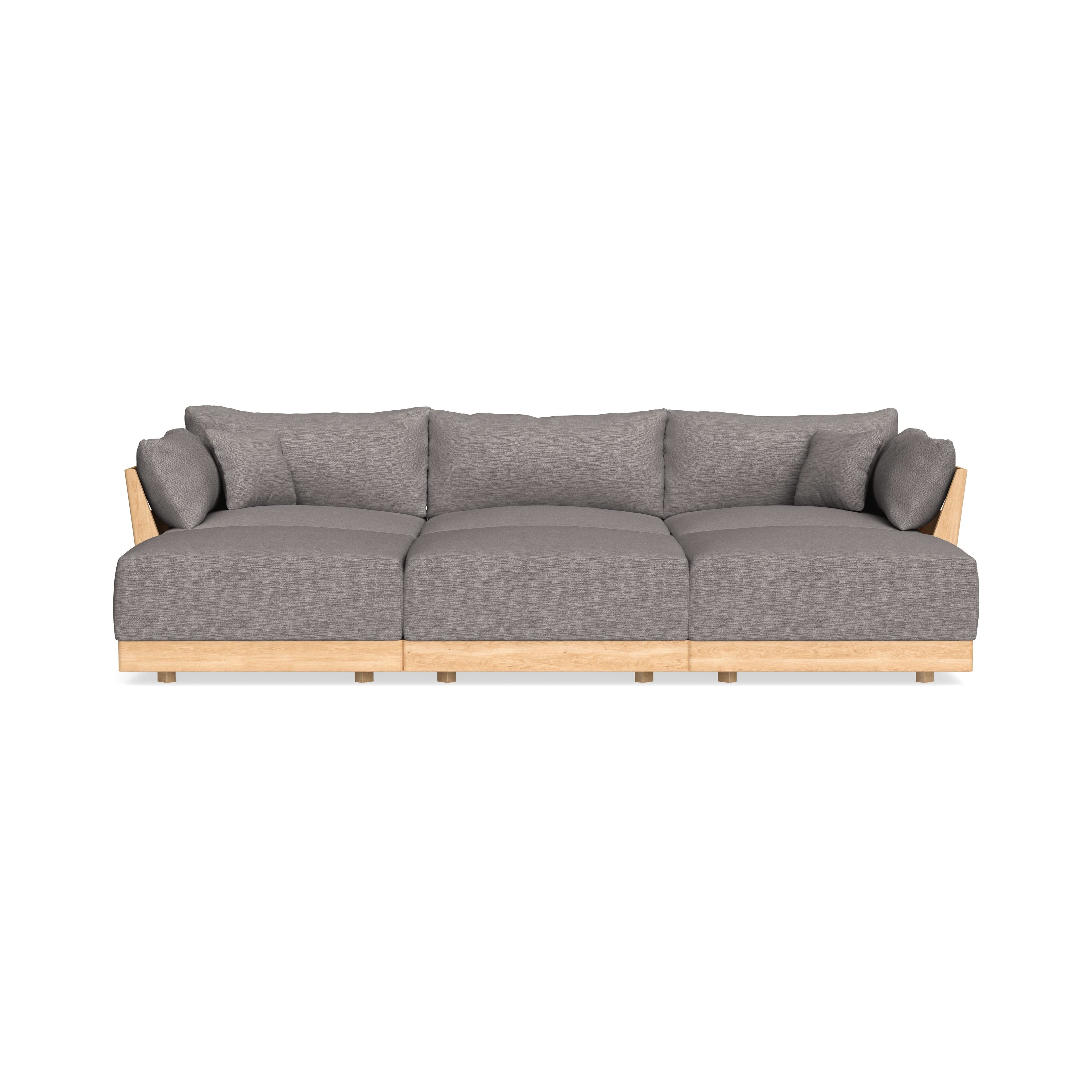 Modular Bondi Latte 3-Seater Daybed Sofa Sectional in Cement | Classic Blend