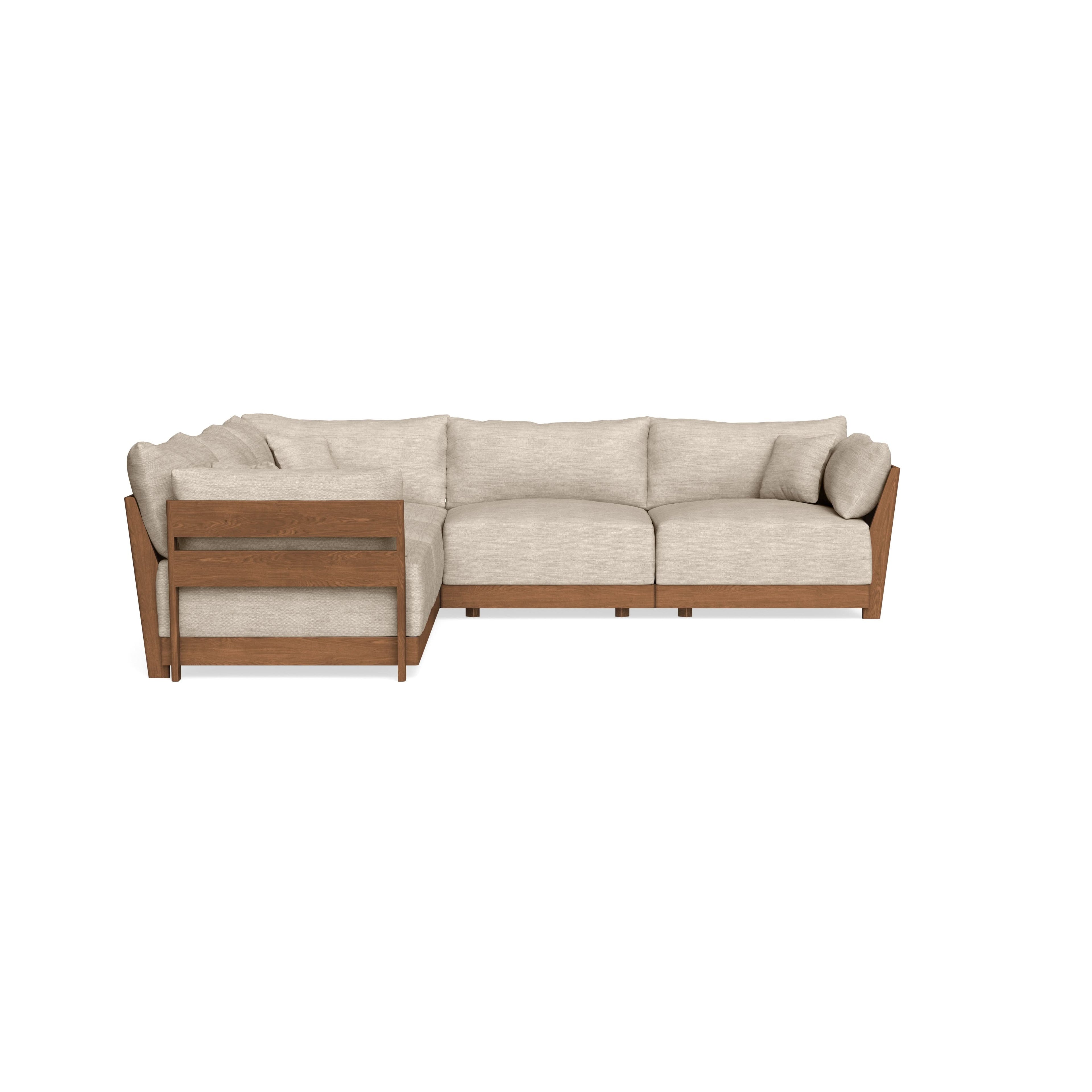 Modular Bondi Espresso 5-Seater Corner Sectional in Wheat | Memory Foam Blend