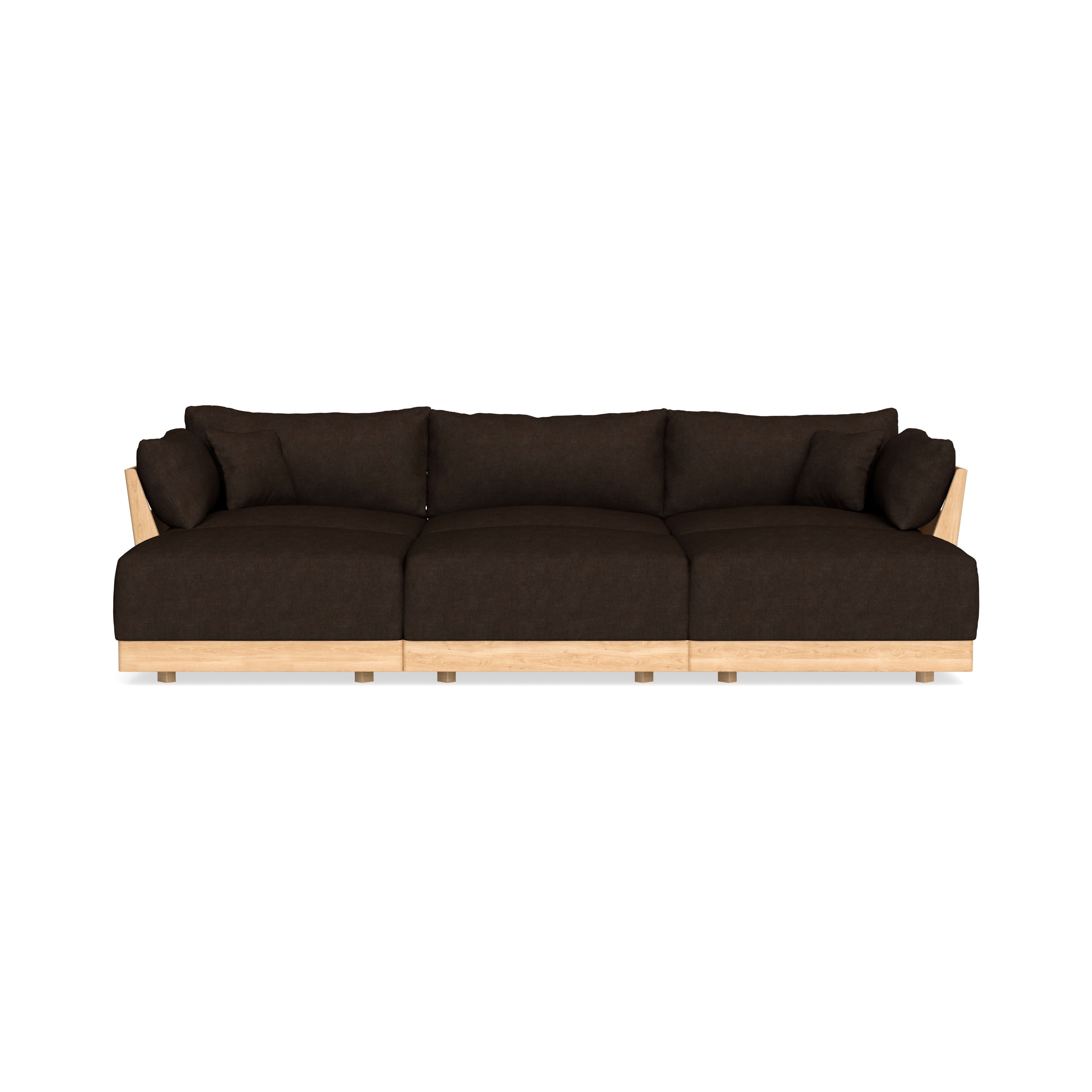 Modular Bondi Latte 3-Seater Daybed Sofa Sectional in Espresso | Memory Foam Blend