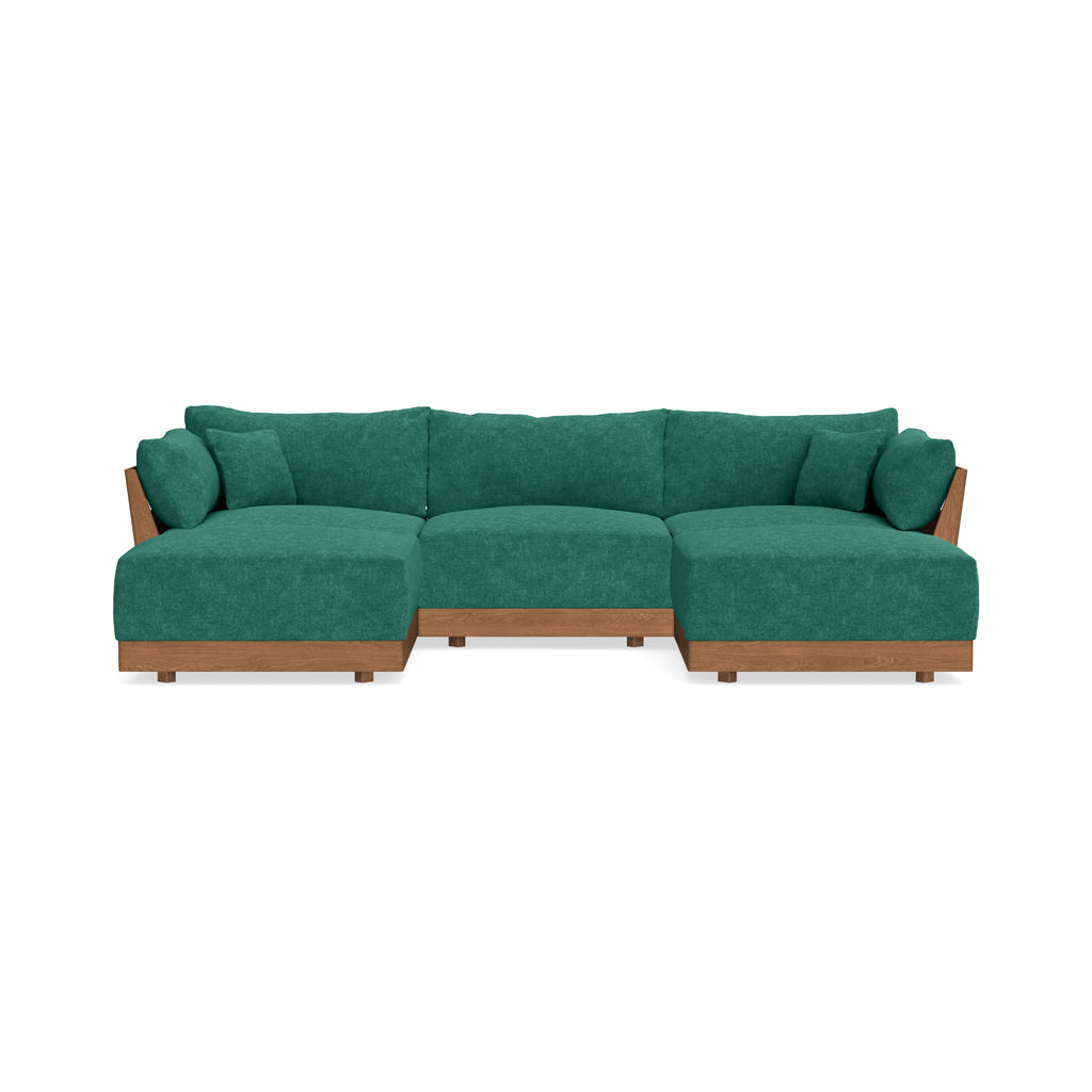 Modular Bondi Espresso 3-Seater U-Sectional in Jade Green | Classic Blend