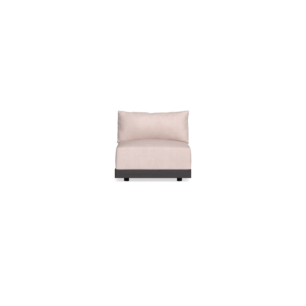 Modular Bondi Black Armless Chair in Blush | Memory Foam Blend