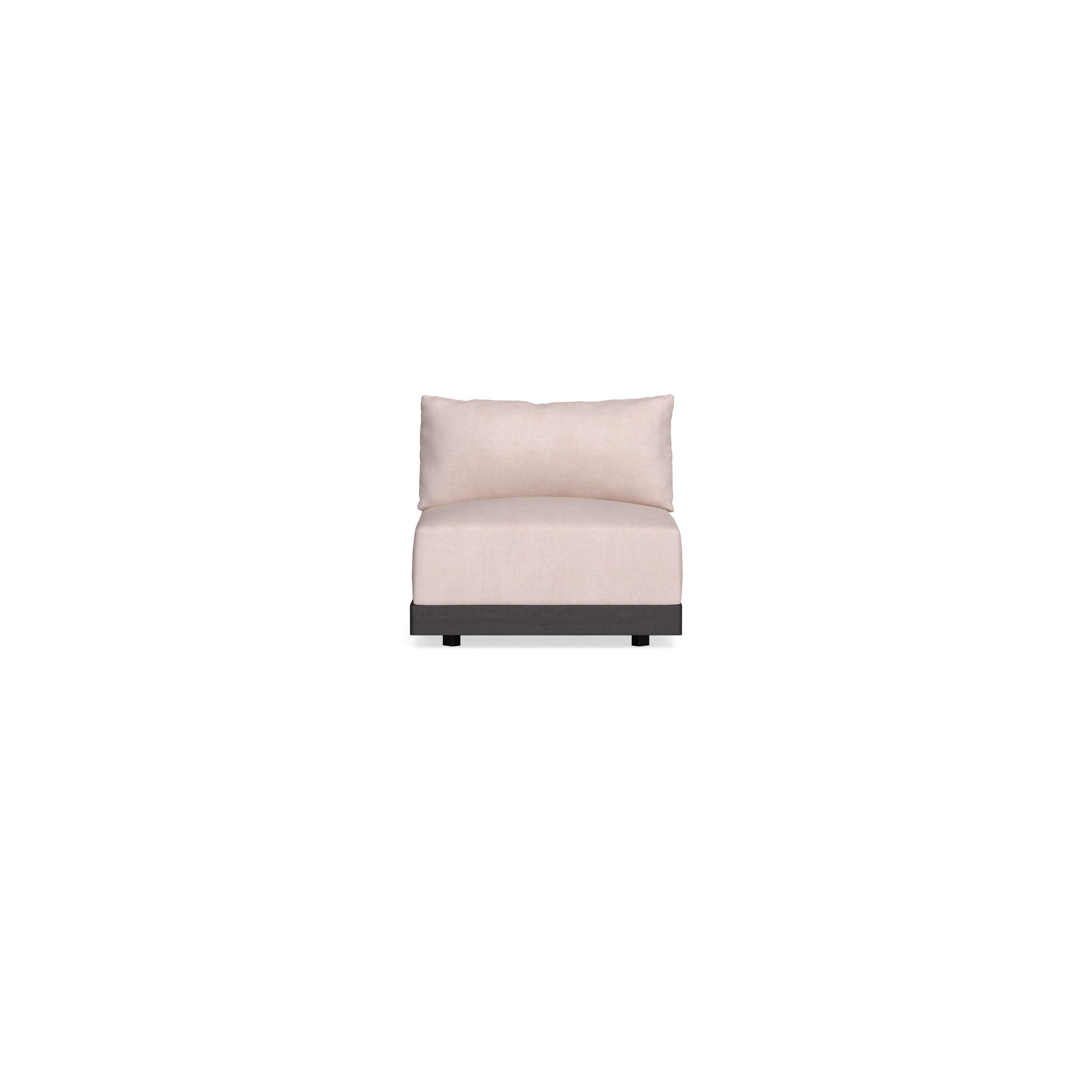 Modular Bondi Black Armless Chair in Blush | Memory Foam Blend
