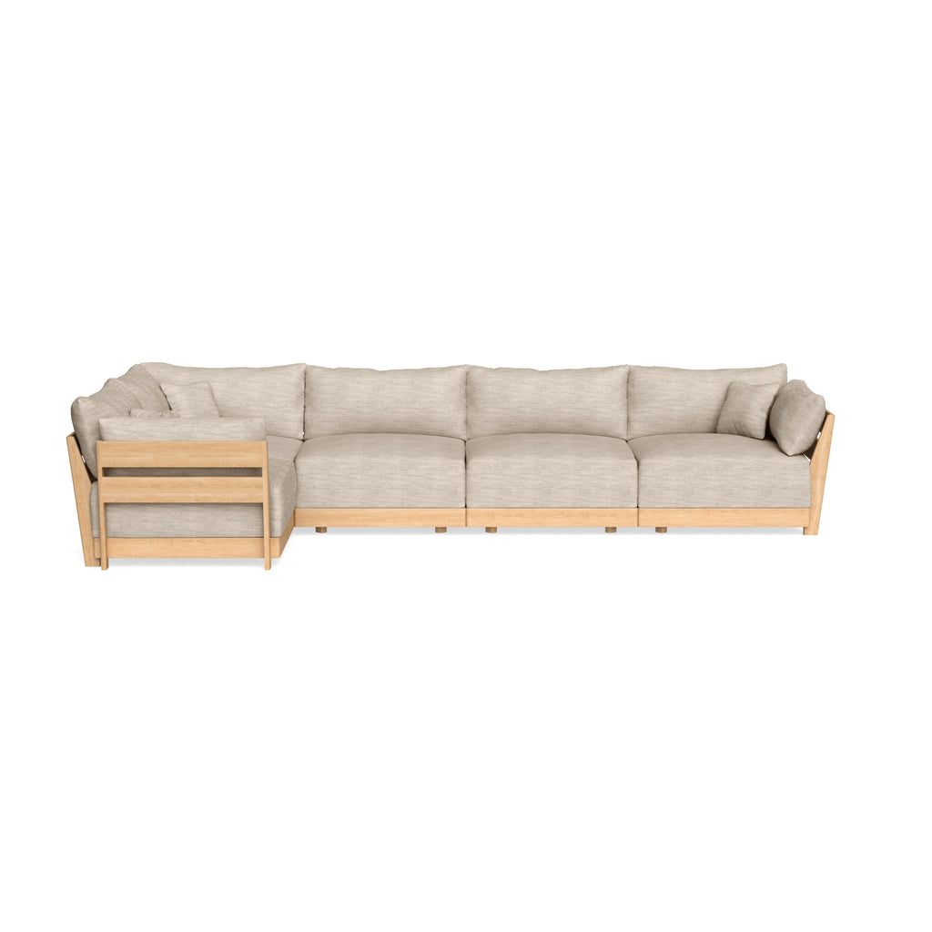 Modular Bondi Latte 5-Seater L-Sectional in Wheat | Memory Foam Blend