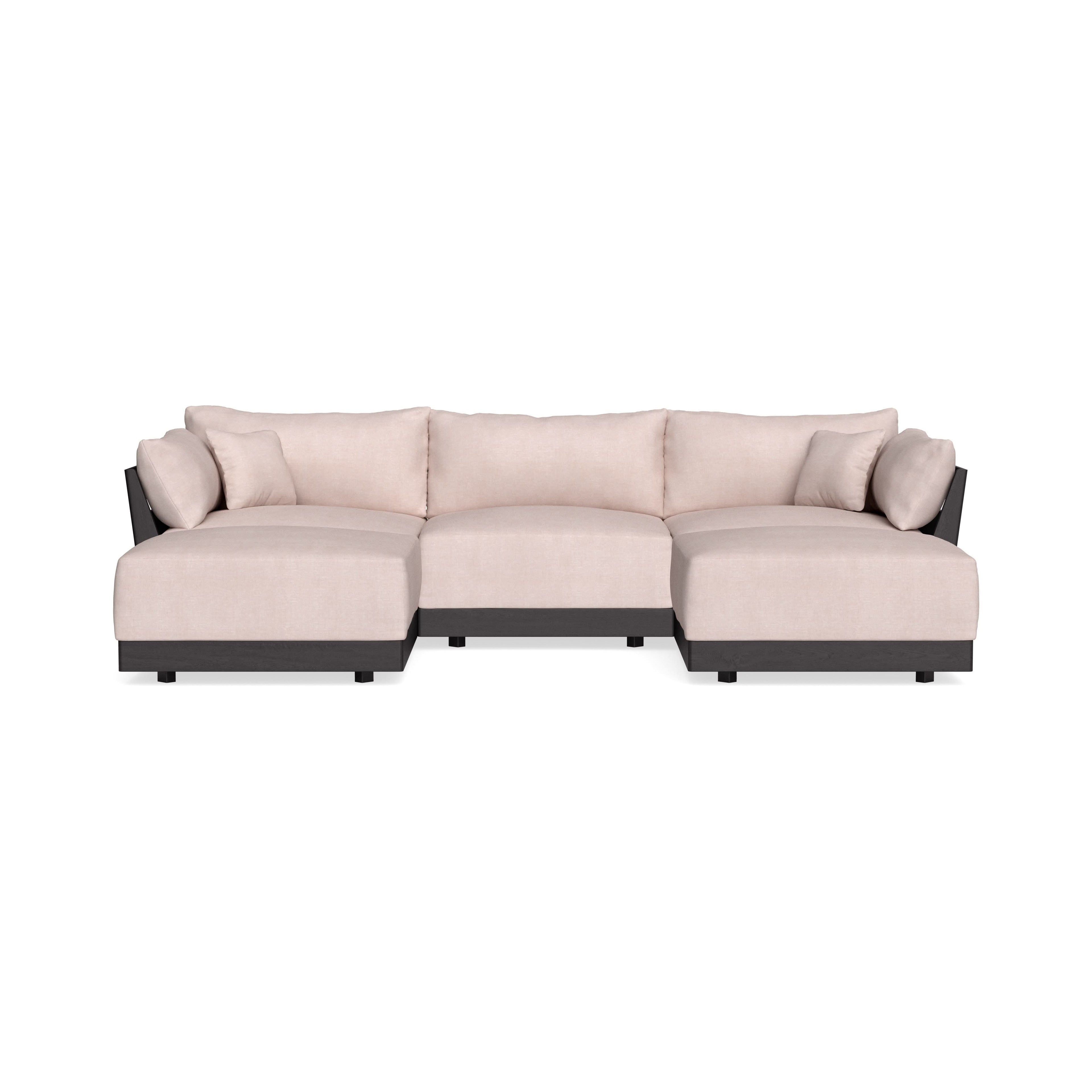 Modular Bondi Black 3-Seater U-Sectional in Blush | Classic Blend