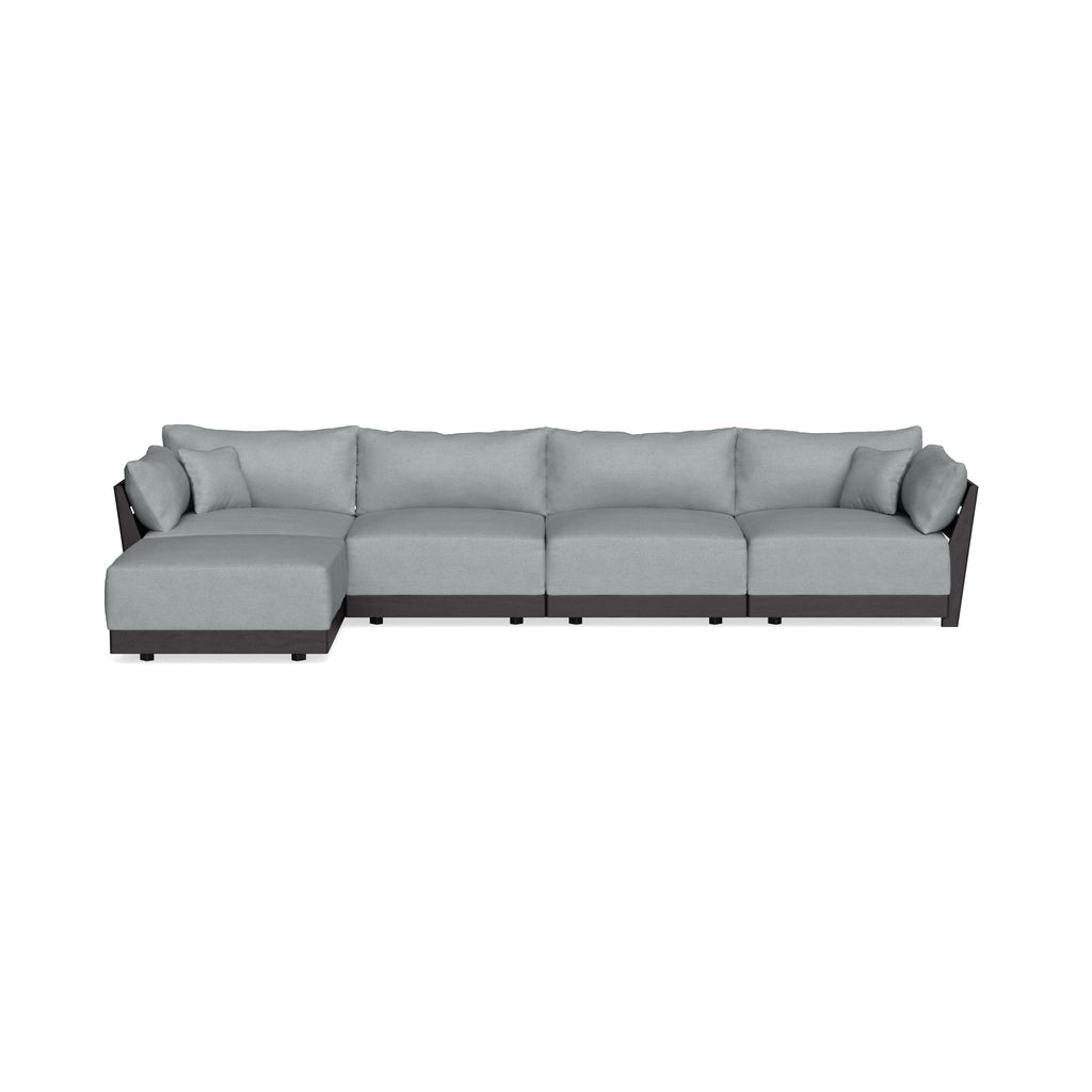 Modular Bondi Black 4-Seater Sectional in Light Steel | Classic Blend