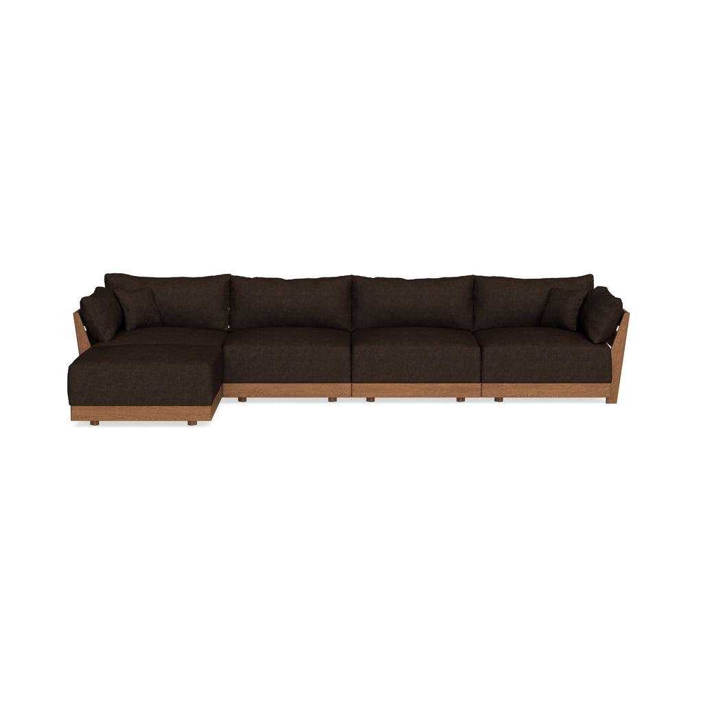 Modular Bondi Espresso 4-Seater Sectional in Espresso | Memory Foam Blend