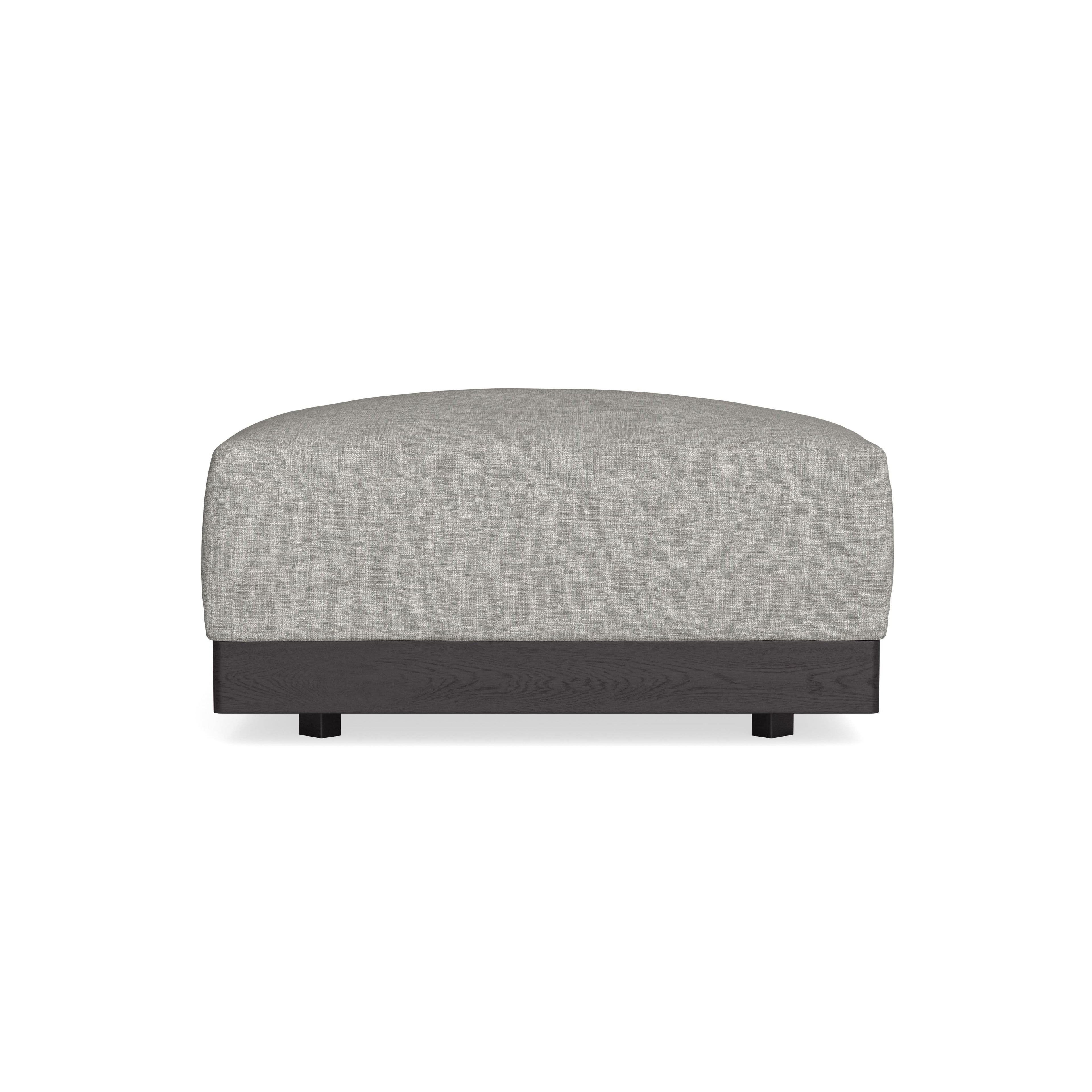 Modular Bondi Black Ottoman in Fog | Memory Foam Blend