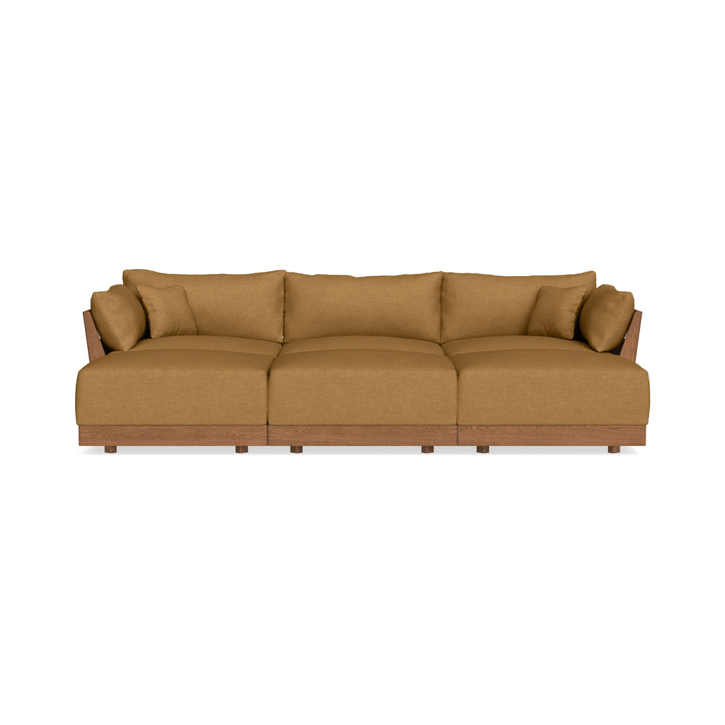 Modular Bondi Espresso 3-Seater Daybed Sofa Sectional in Dijon | Memory Foam Blend