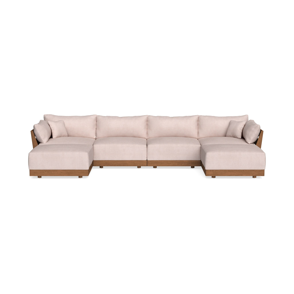 Modular Bondi Espresso 4-Seater U-Sectional in Blush | Memory Foam Blend