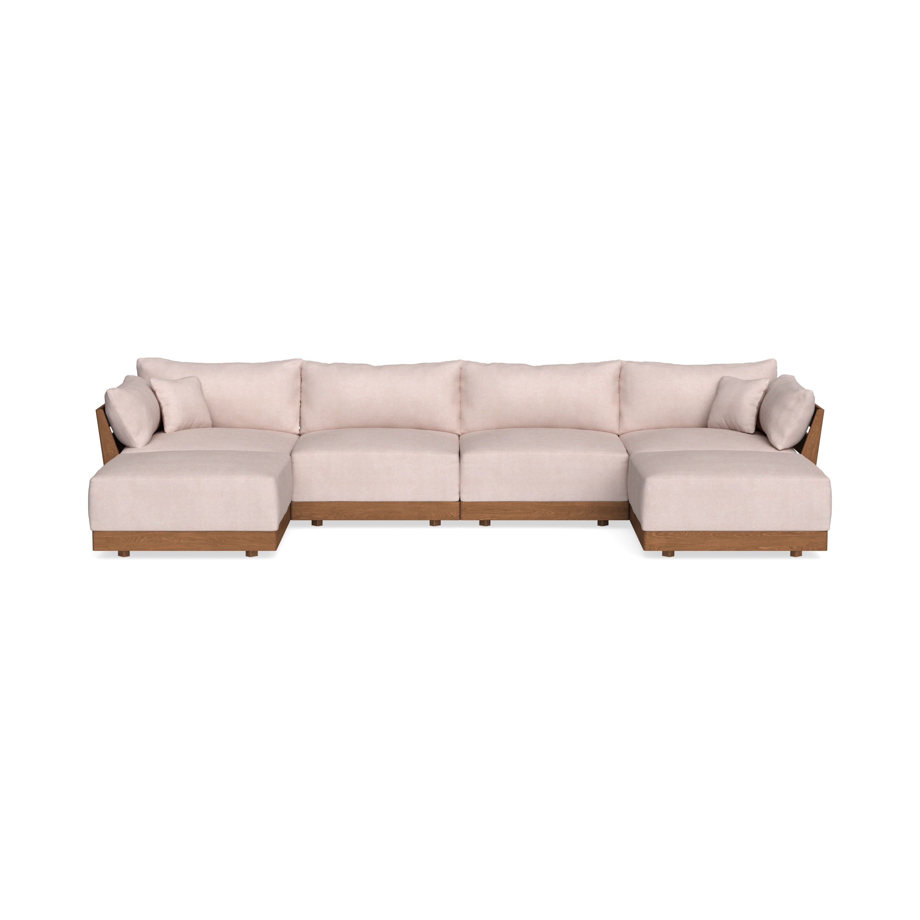 Modular Bondi Espresso 4-Seater U-Sectional in Blush | Memory Foam Blend