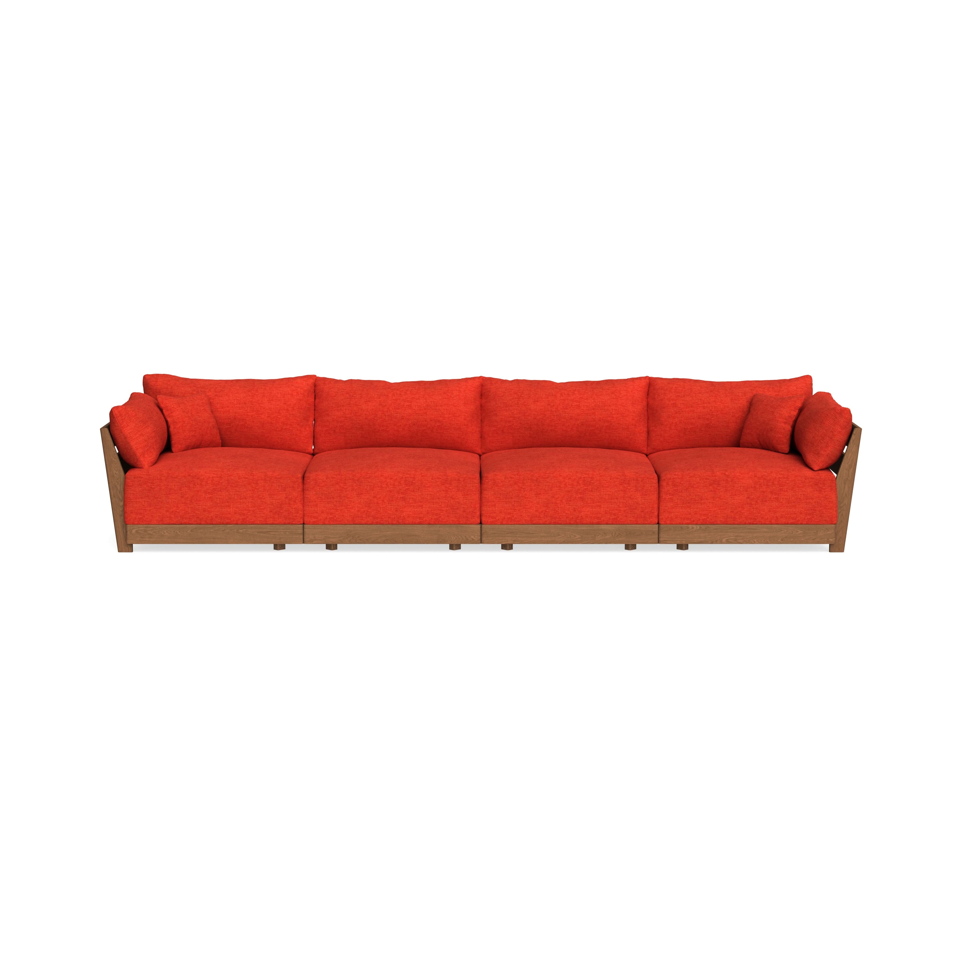 Modular Bondi Espresso 4-Seater Sofa in Poppy Orange | Classic Blend
