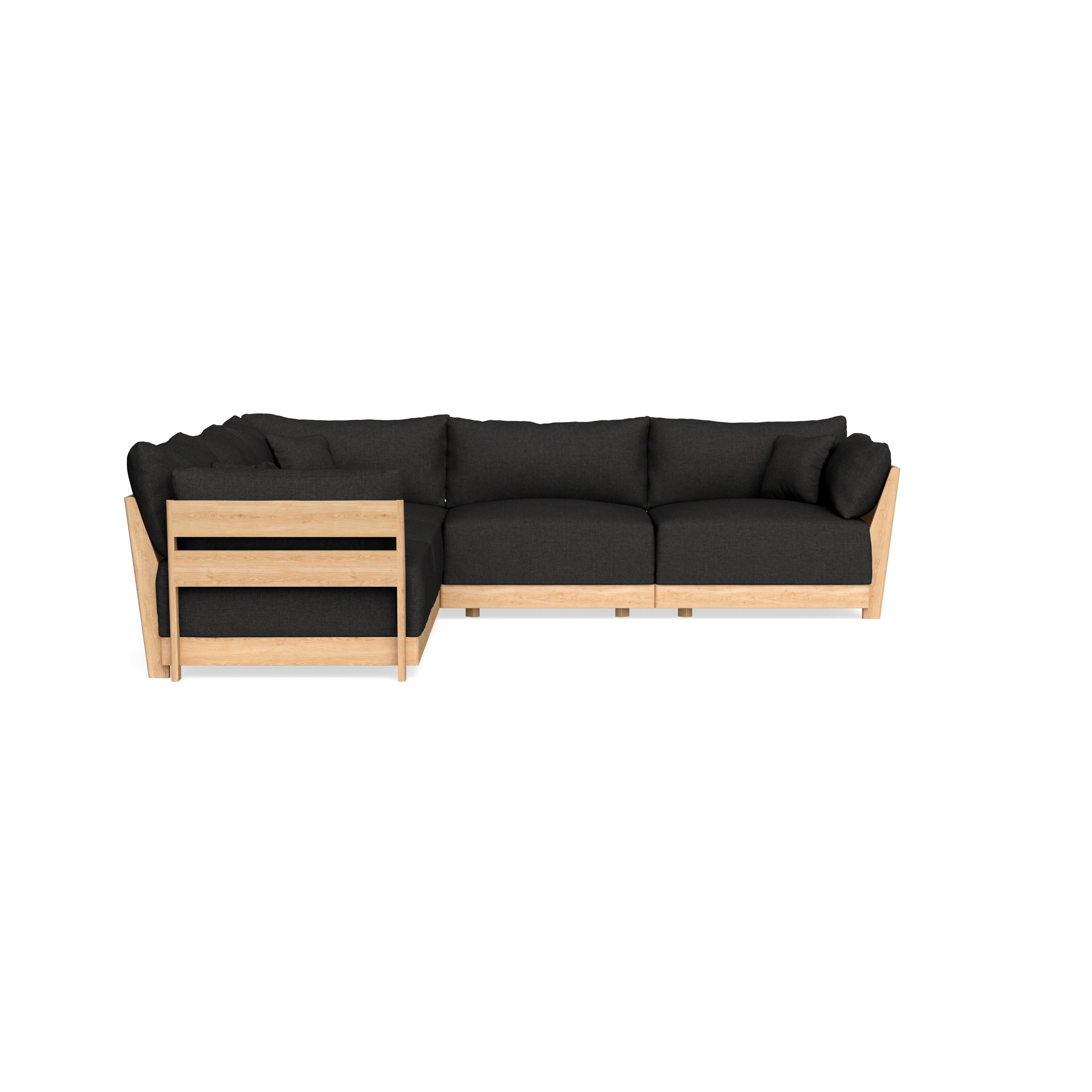 Modular Bondi Latte 5-Seater Corner Sectional in Peppercorn | Memory Foam Blend