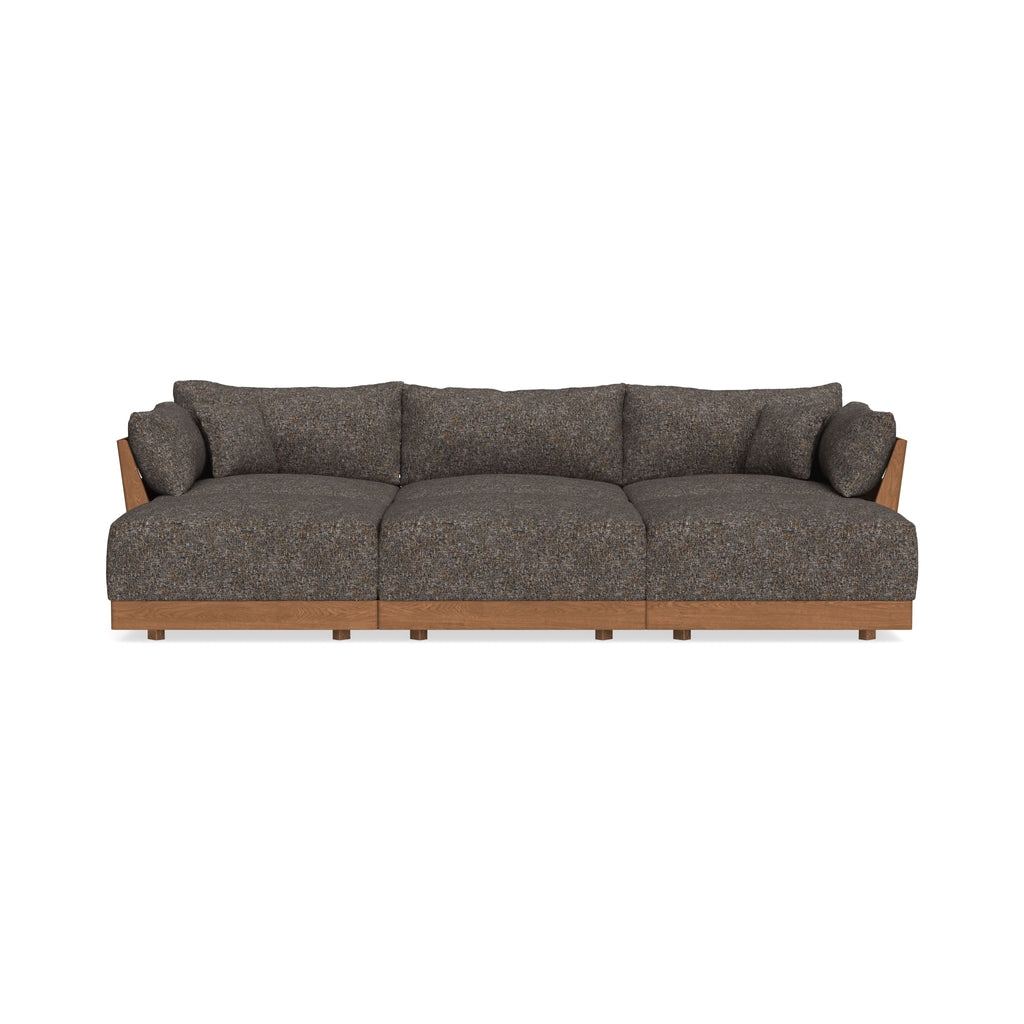 Modular Bondi Espresso 3-Seater Daybed Sofa Sectional in Eclipse | Memory Foam Blend