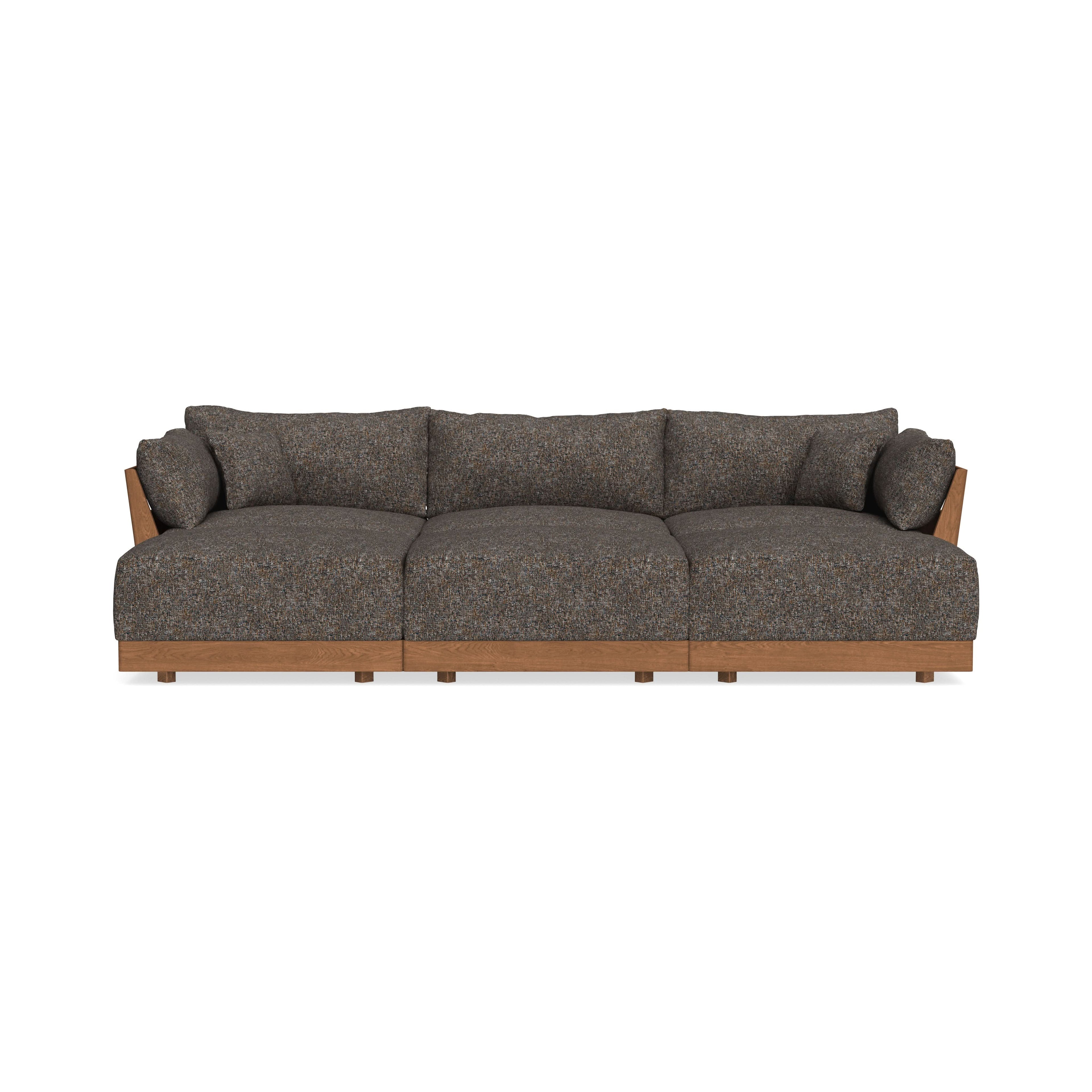 Modular Bondi Espresso 3-Seater Daybed Sofa Sectional in Eclipse | Memory Foam Blend