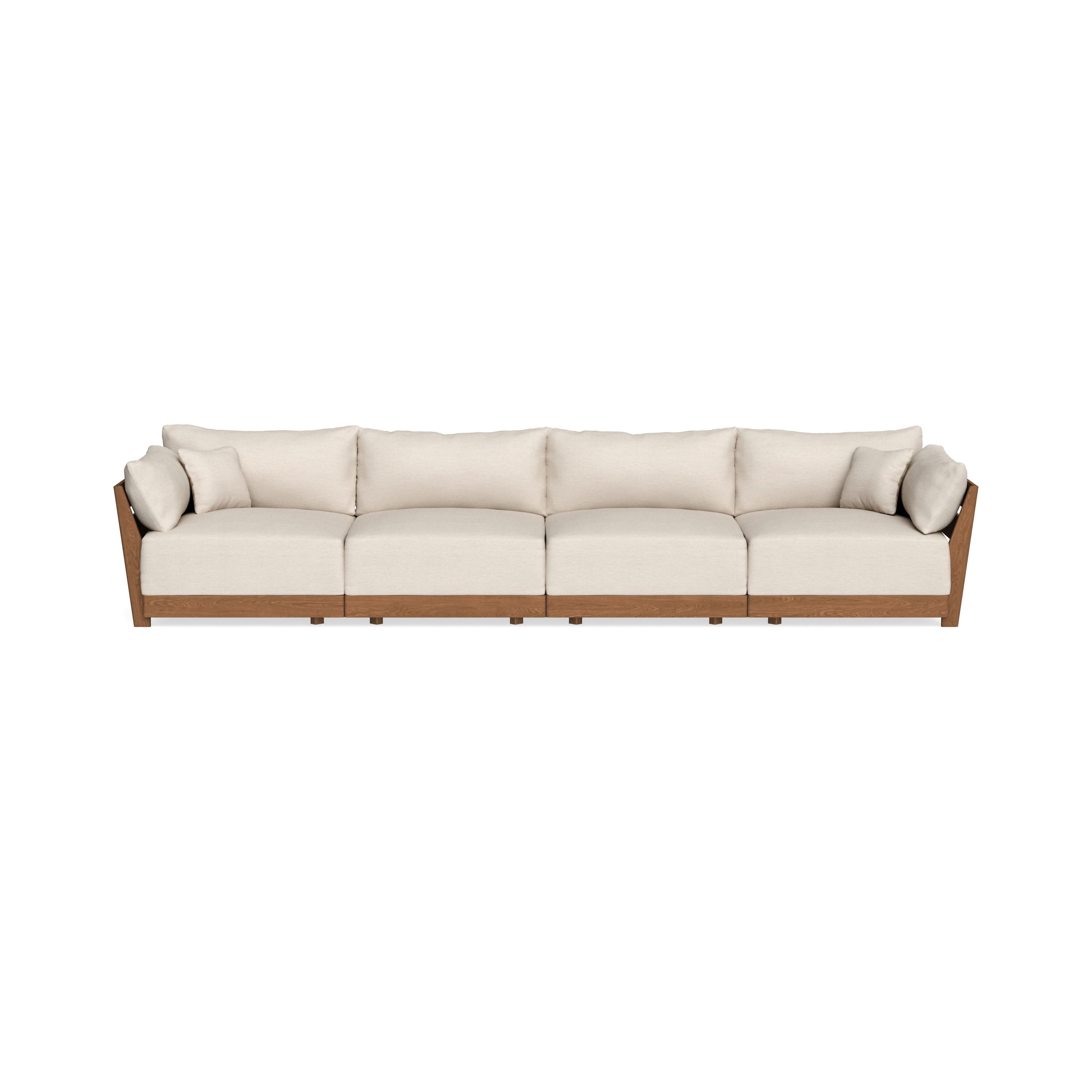 Modular Bondi Espresso 4-Seater Sofa in Seashell | Memory Foam Blend