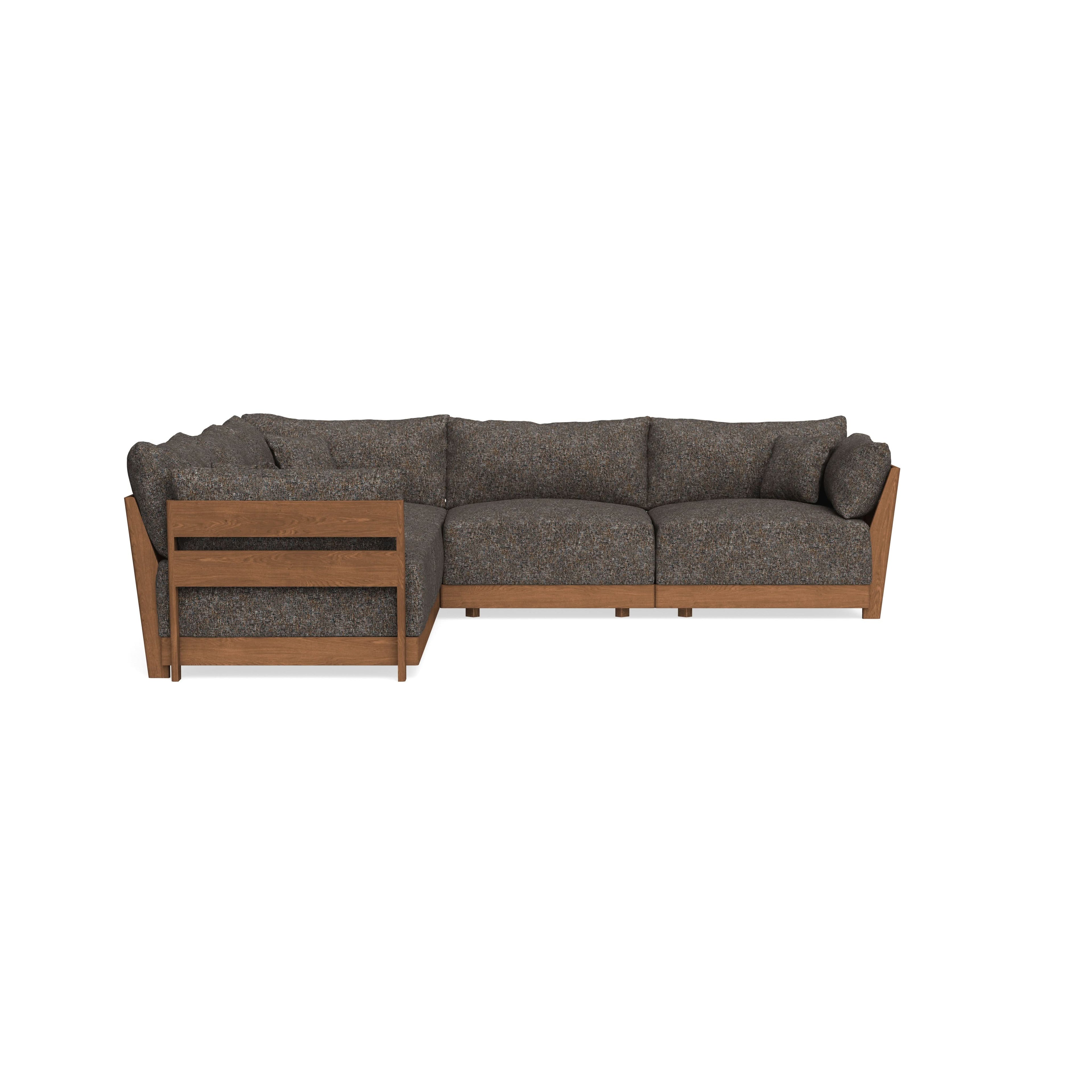 Modular Bondi Espresso 5-Seater Corner Sectional in Eclipse | Memory Foam Blend