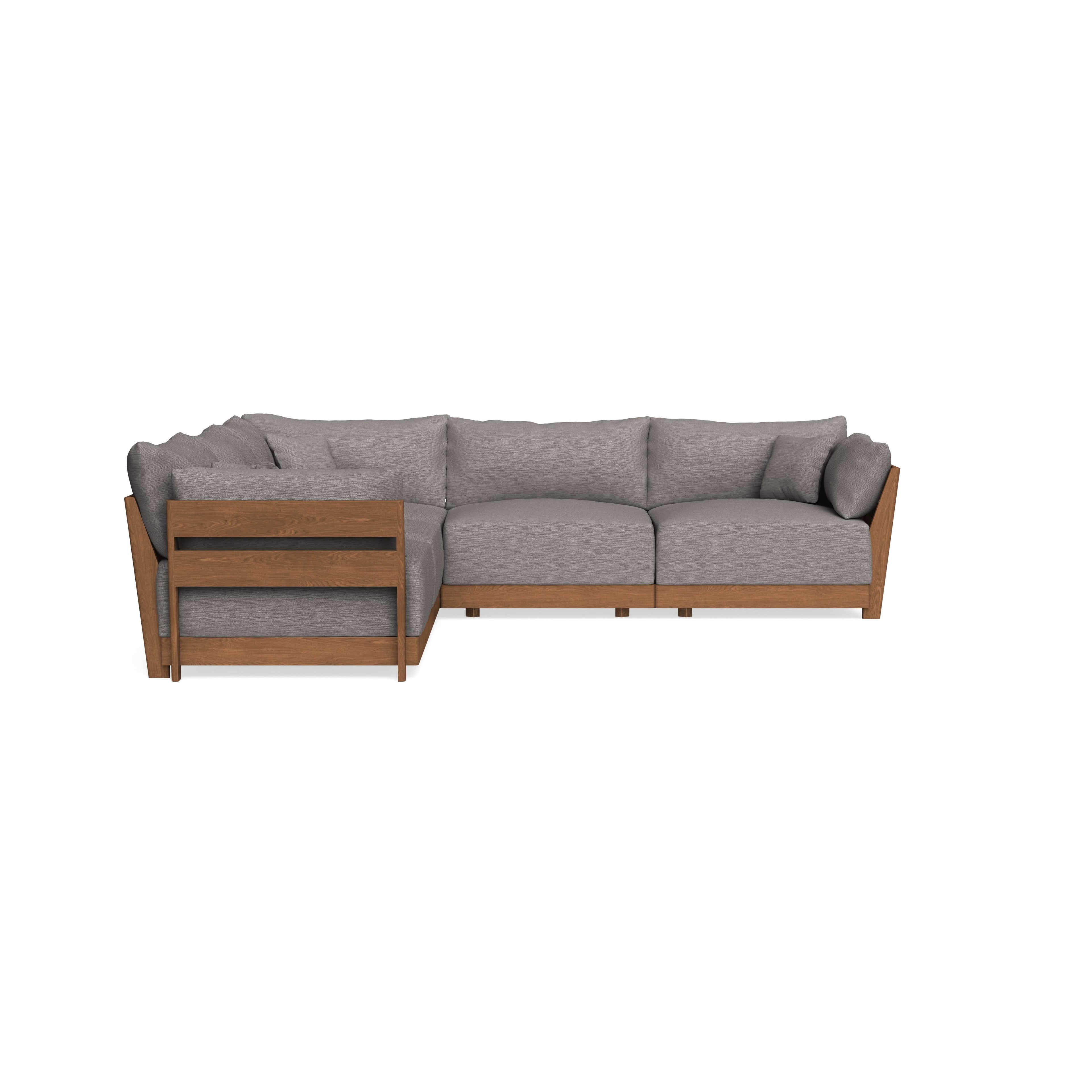 Modular Bondi Espresso 5-Seater Corner Sectional in Cement | Memory Foam Blend