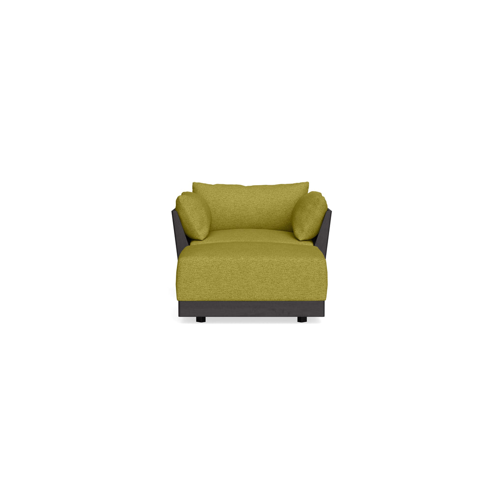 Modular Bondi Black Armchair + Ottoman in Avocado | Memory Foam Blend