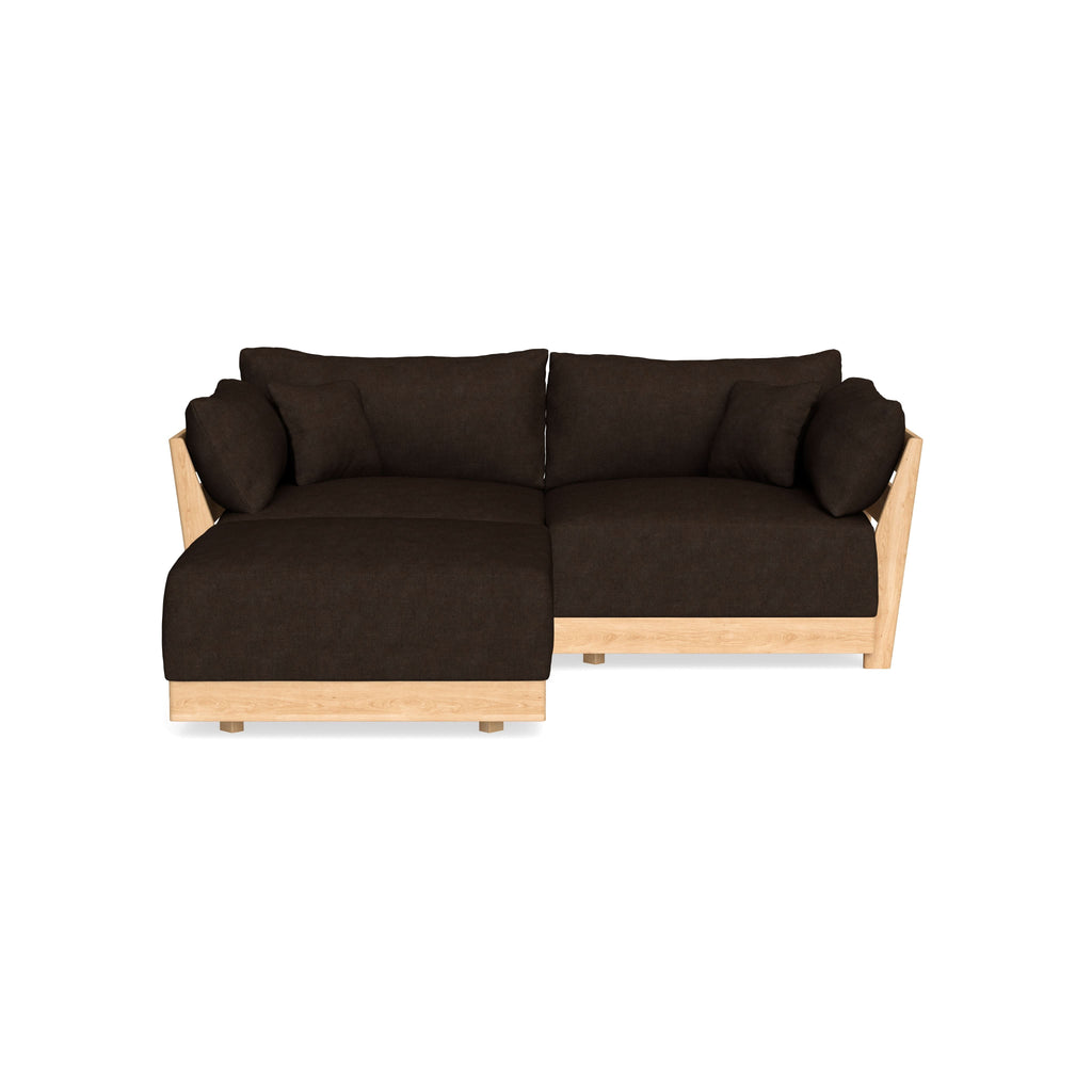 Modular Bondi Latte 2-Seater Sectional in Espresso | Memory Foam Blend
