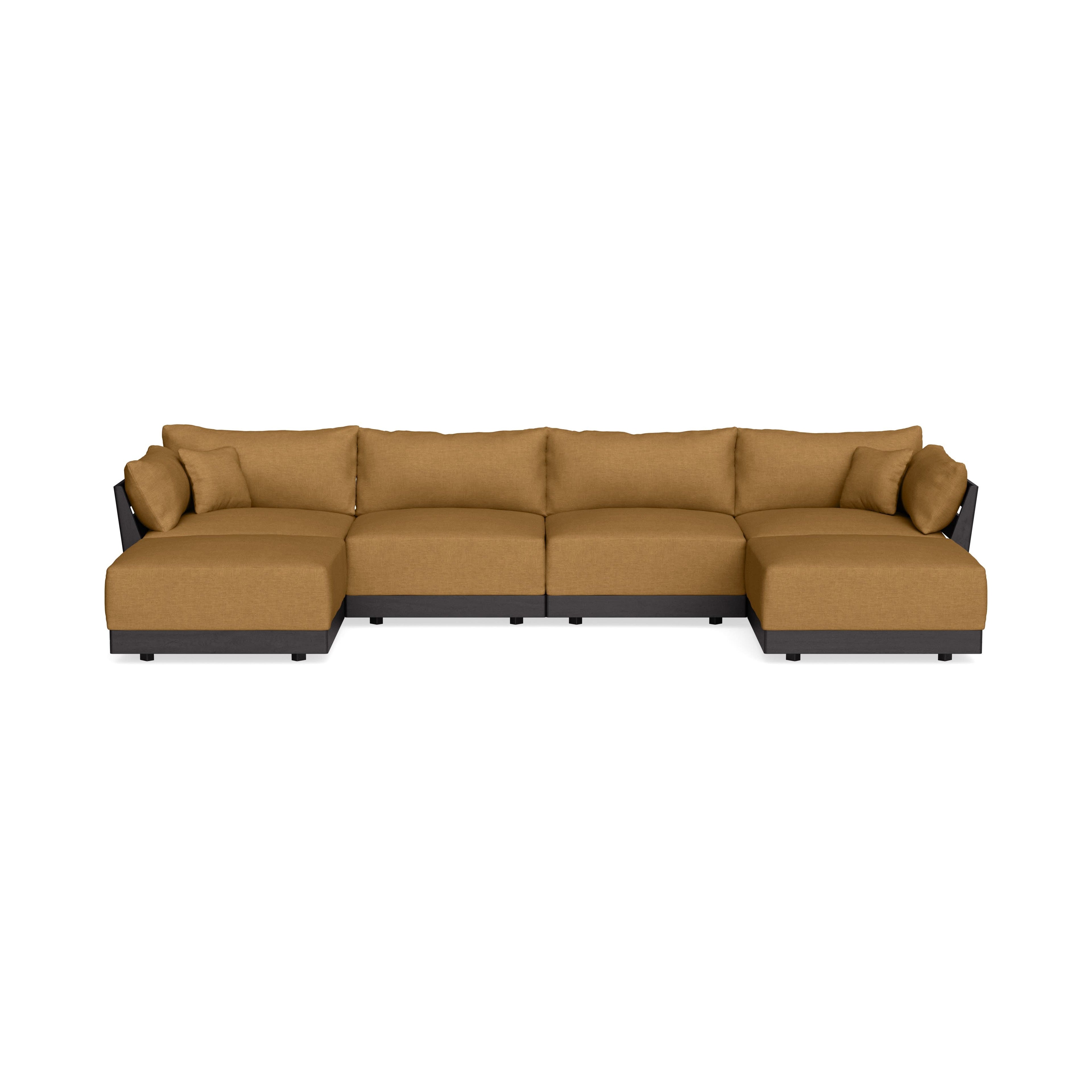 Modular Bondi Black 4-Seater U-Sectional in Dijon | Memory Foam Blend
