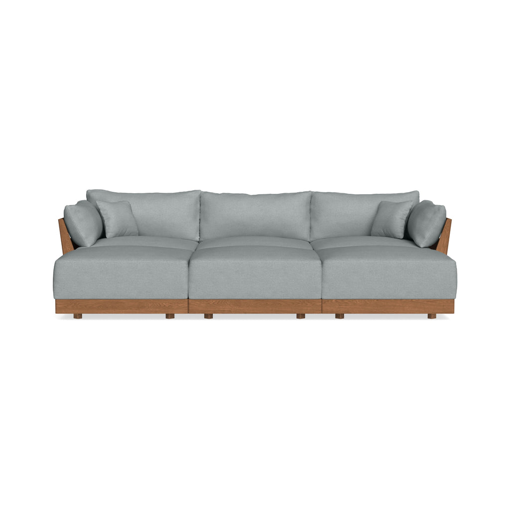 Modular Bondi Espresso 3-Seater Daybed Sofa Sectional in Light Steel | Classic Blend