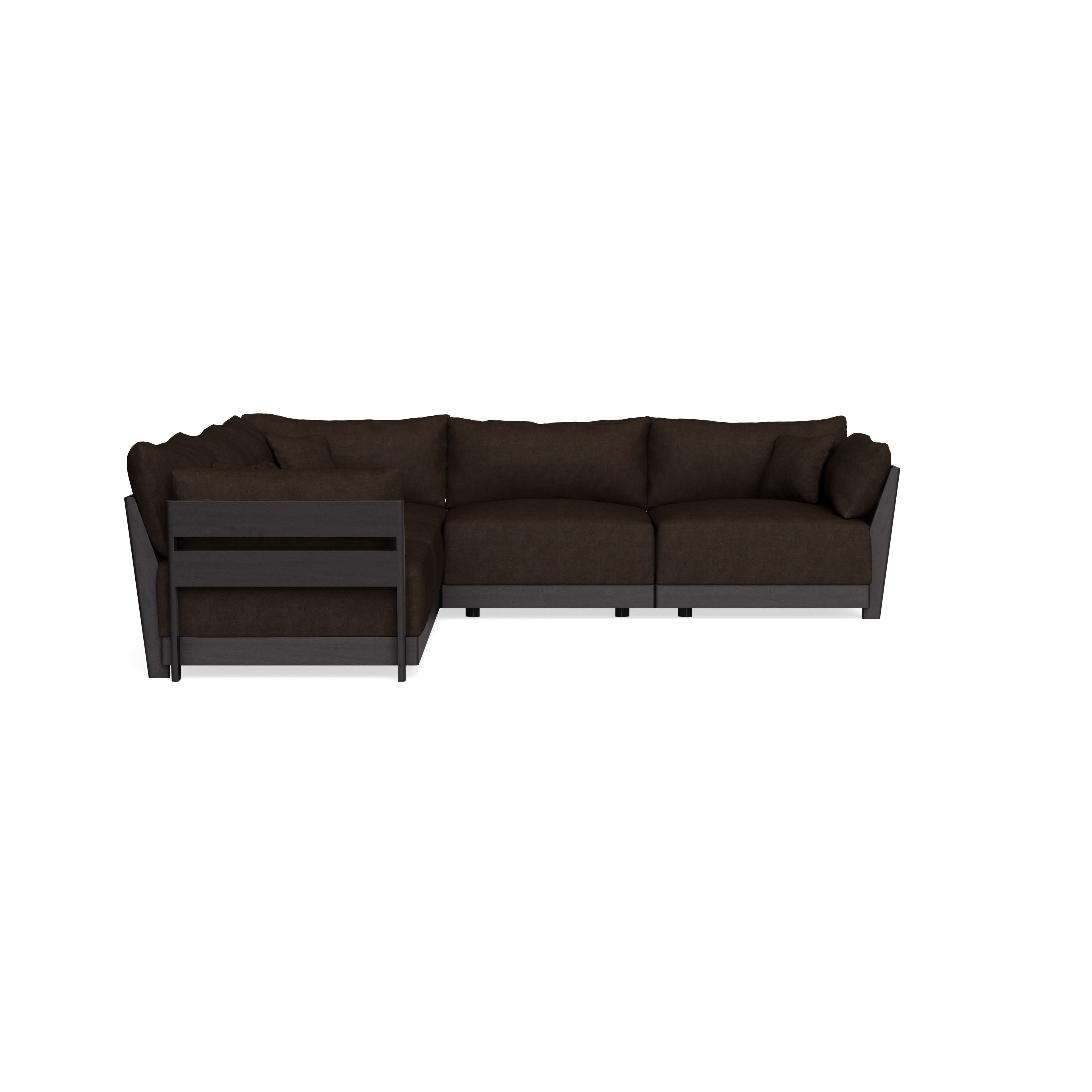 Modular Bondi Black 5-Seater Corner Sectional in Espresso | Classic Blend