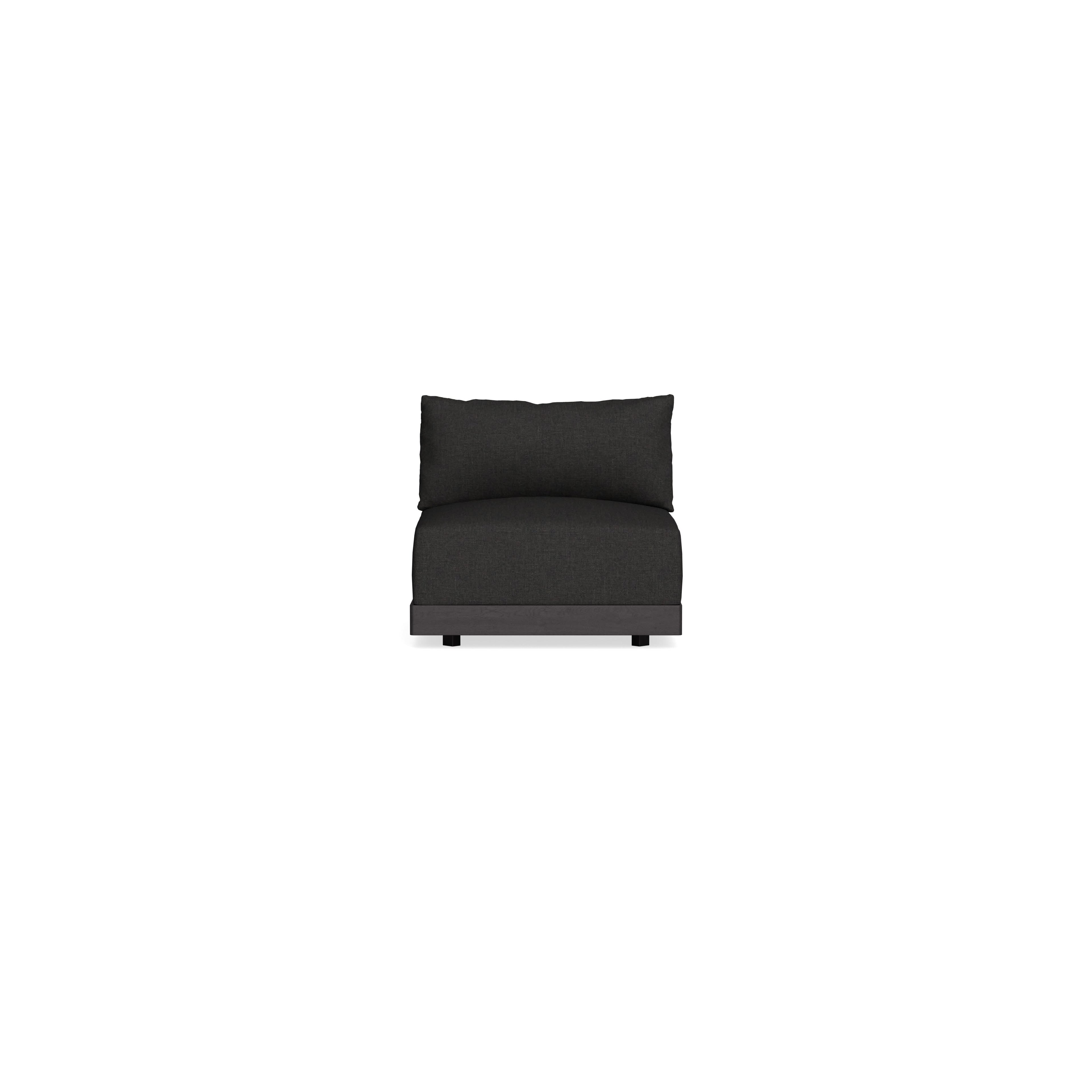 Modular Bondi Black Armless Chair in Peppercorn | Classic Blend
