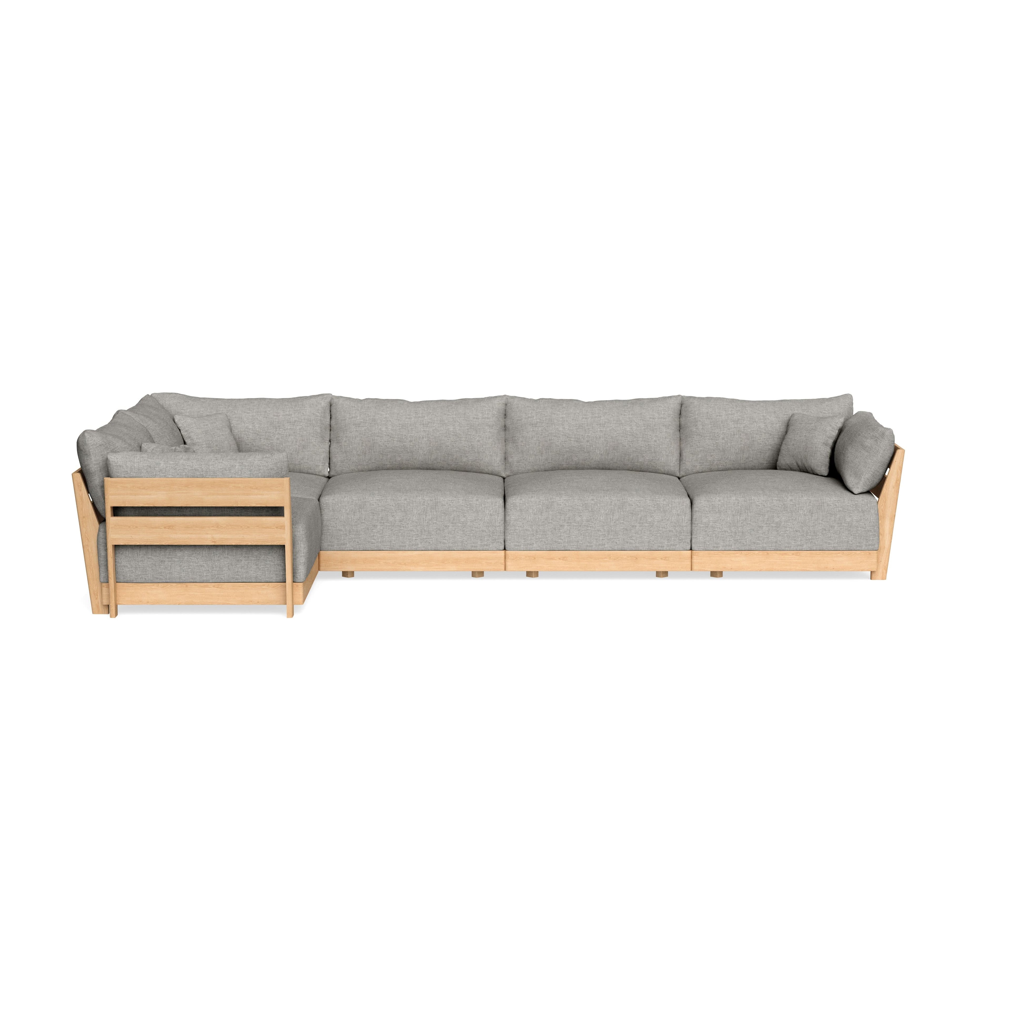 Modular Bondi Latte 5-Seater L-Sectional in Fog | Memory Foam Blend