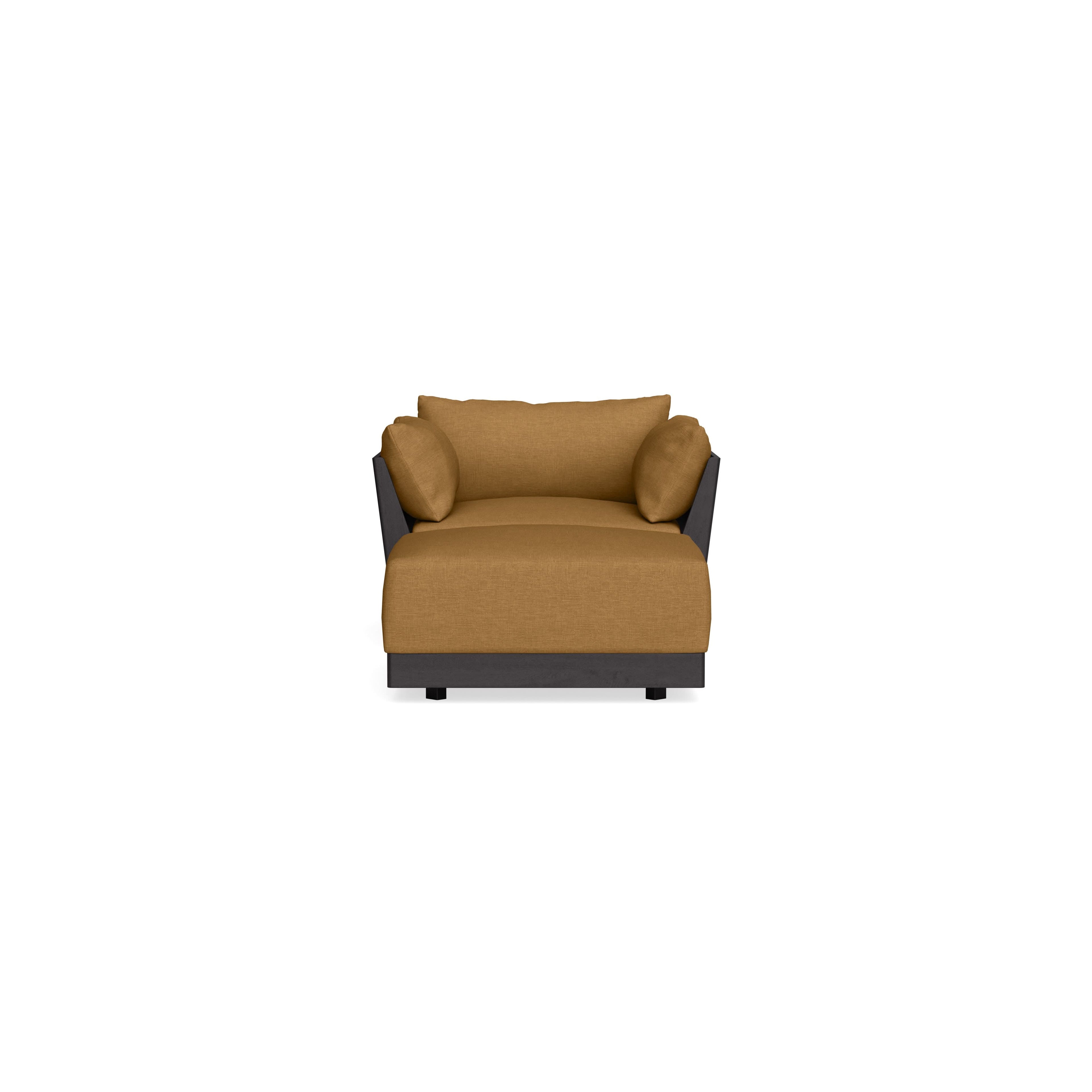 Modular Bondi Black Armchair + Ottoman in Dijon | Memory Foam Blend